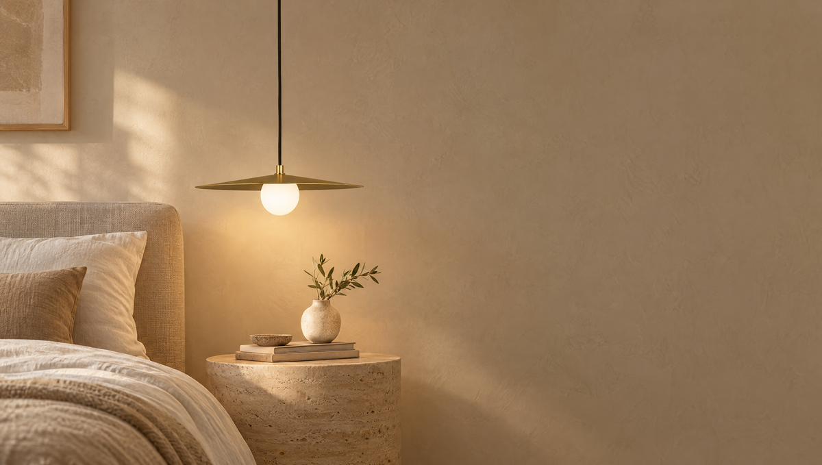 Pirlo pendant in aged brass in a styled room