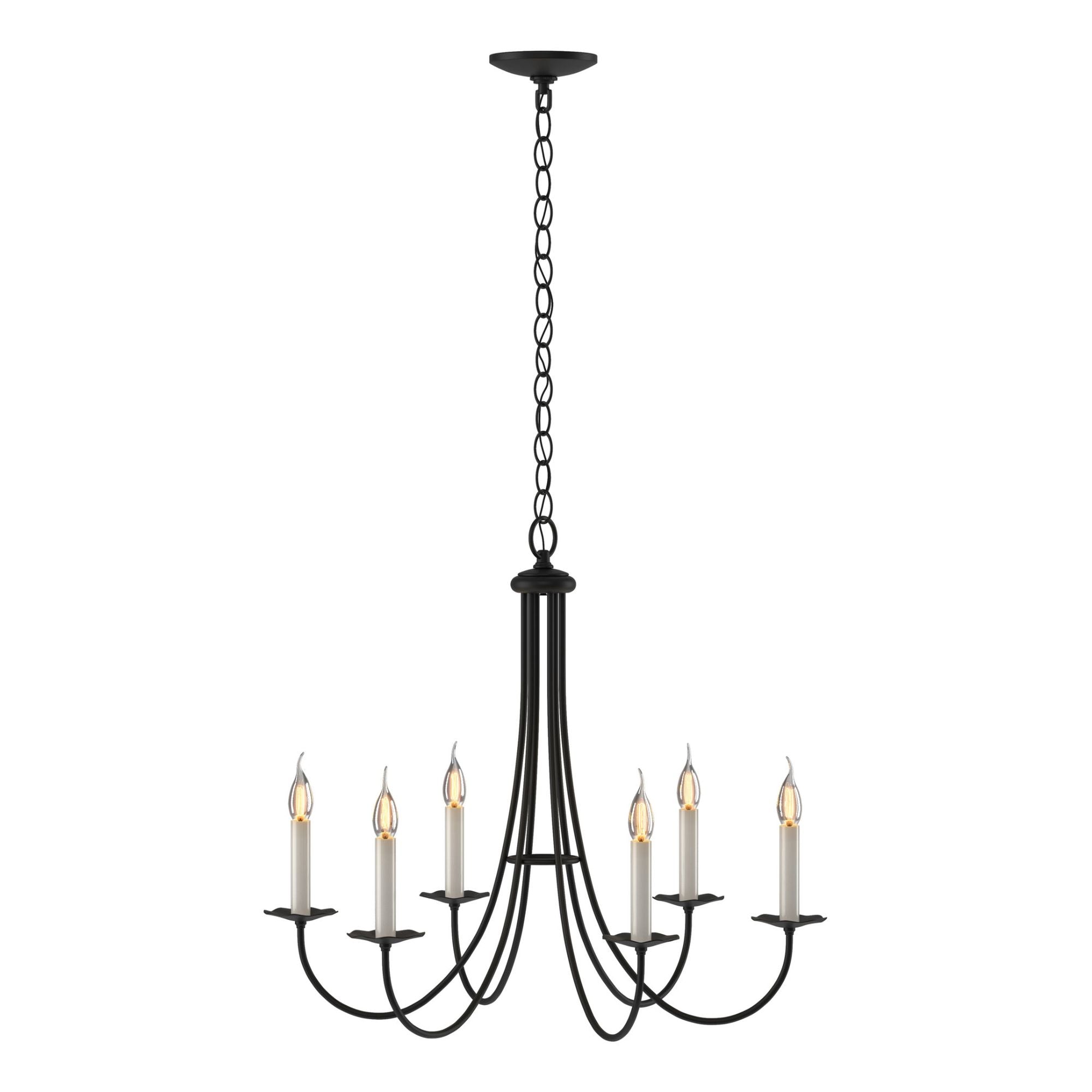Simple Sweep 6 Arm Chandelier 6-Light in Black