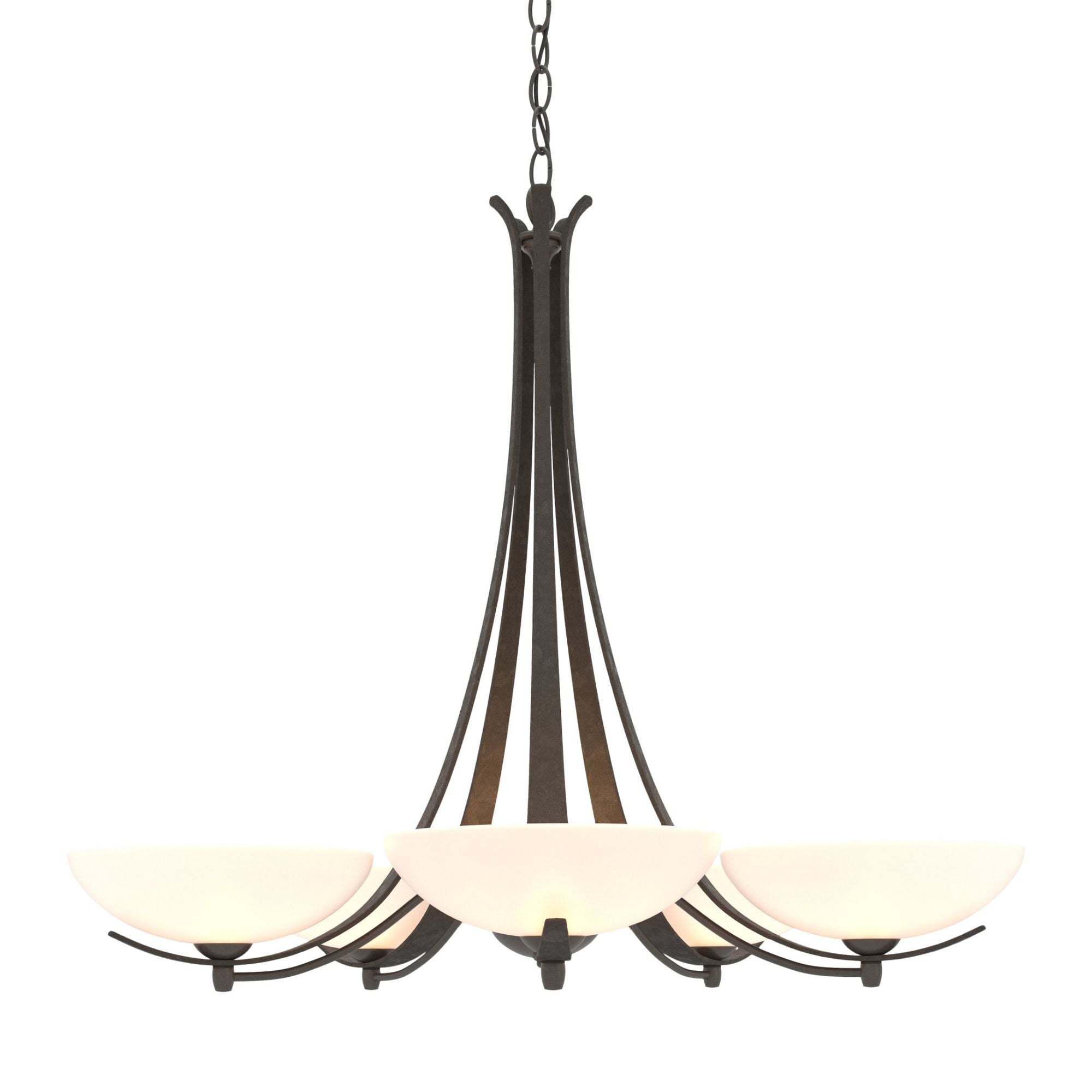 Aegis 5 Arm Chandelier 5-Light Opal Glass (GG) in Dark Smoke