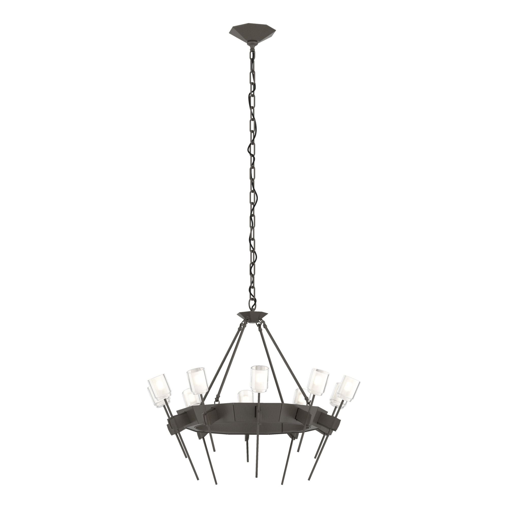 Echo 10-Light Circular Chandelier 10-Light Cast Glass (YC) in Dark Smoke