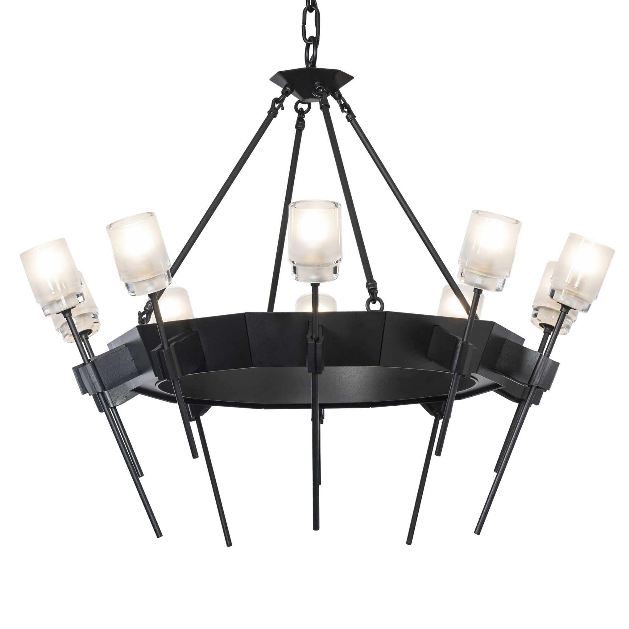 Echo 10-Light Circular Chandelier 10-Light Cast Glass (YC) in Black