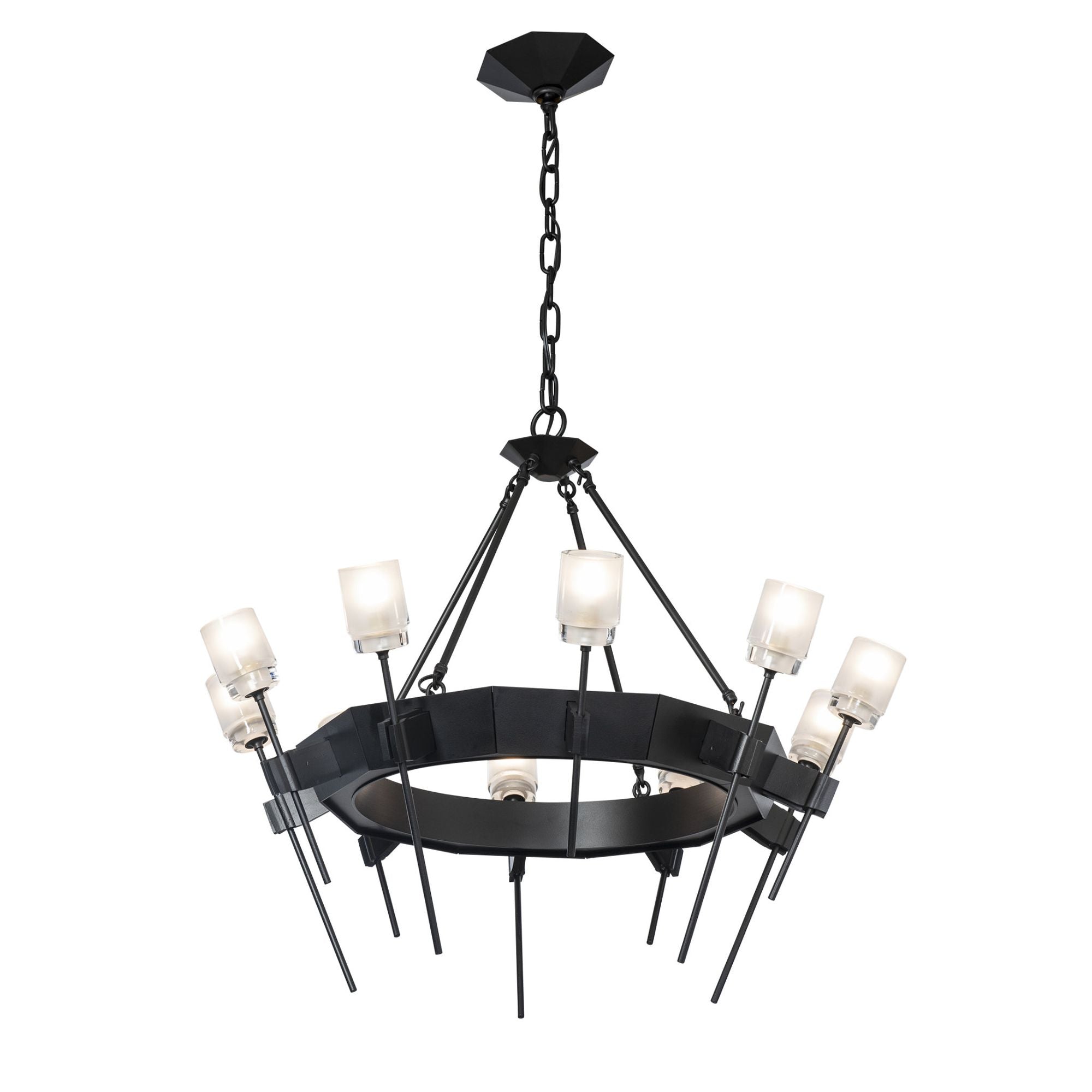 Echo 10-Light Circular Chandelier 10-Light Cast Glass (YC) in Black