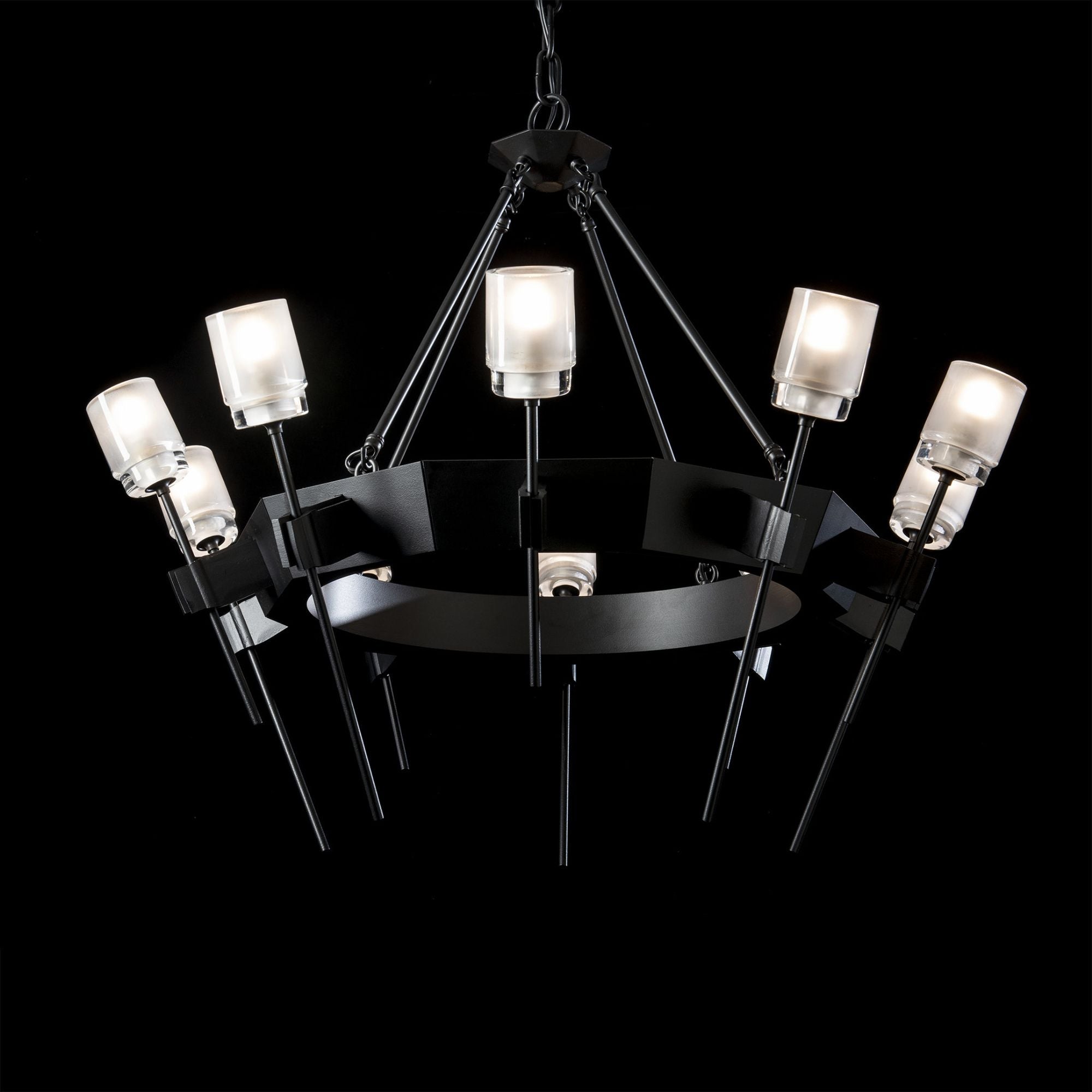 Echo 10-Light Circular Chandelier 10-Light Cast Glass (YC) in Black