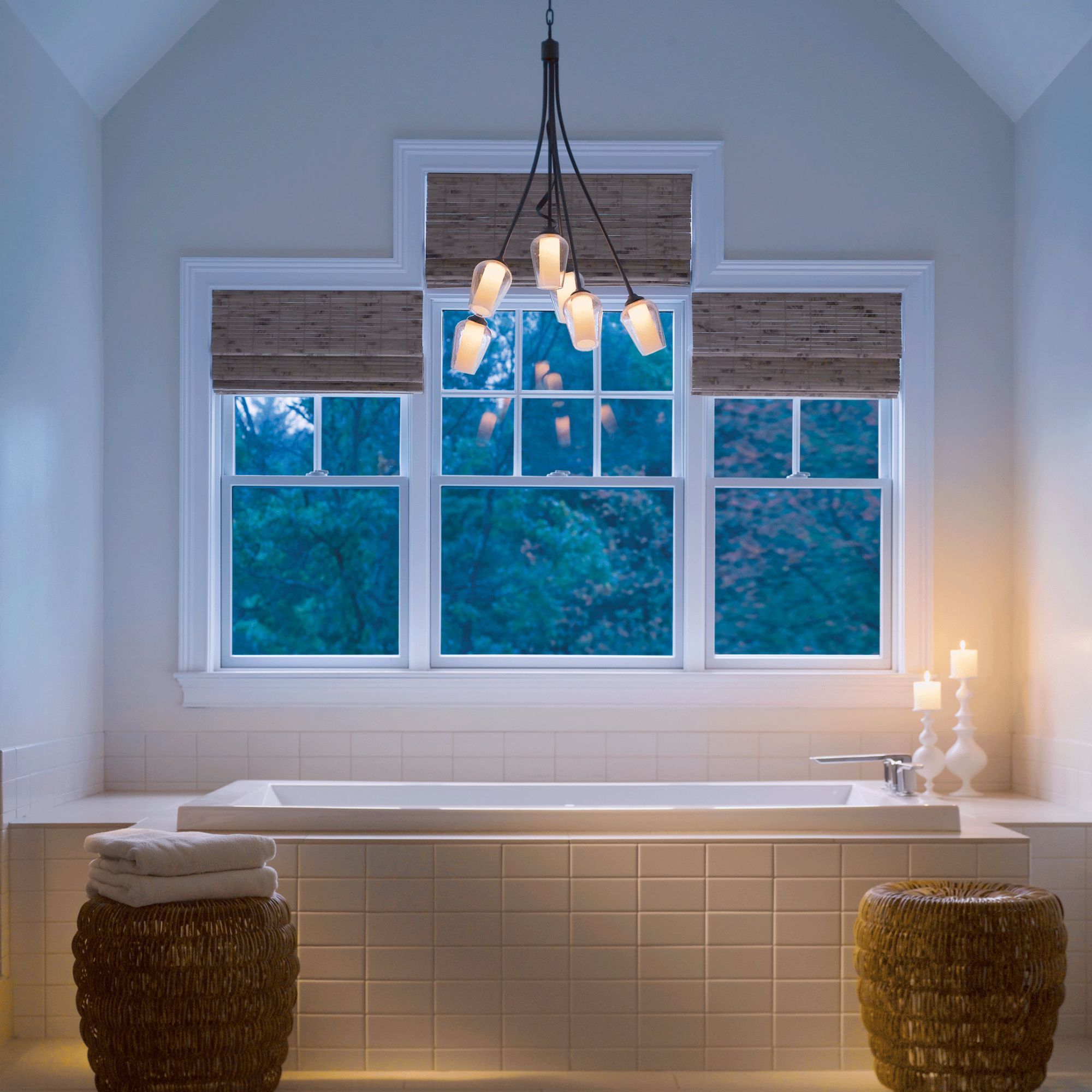 Flora 6 Arm Chandelier 6-Light Seeded Glass with Opal Diffuser (ZS) in Dark Smoke