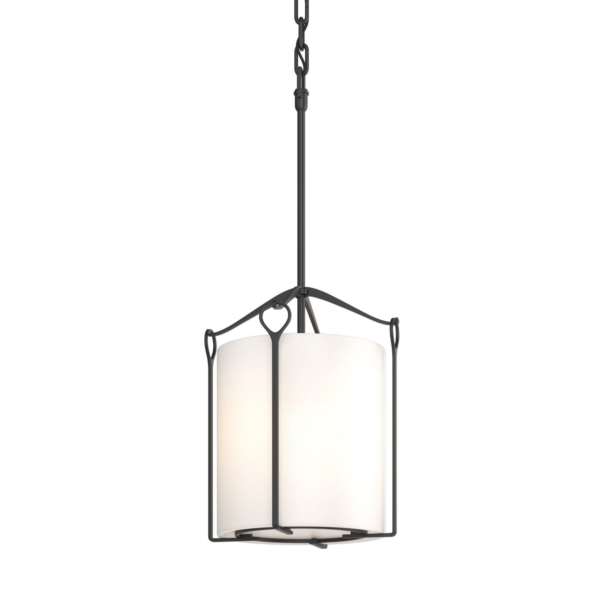 Bow Tall Mini Pendant 1-Light Opal Glass (GG) in Black