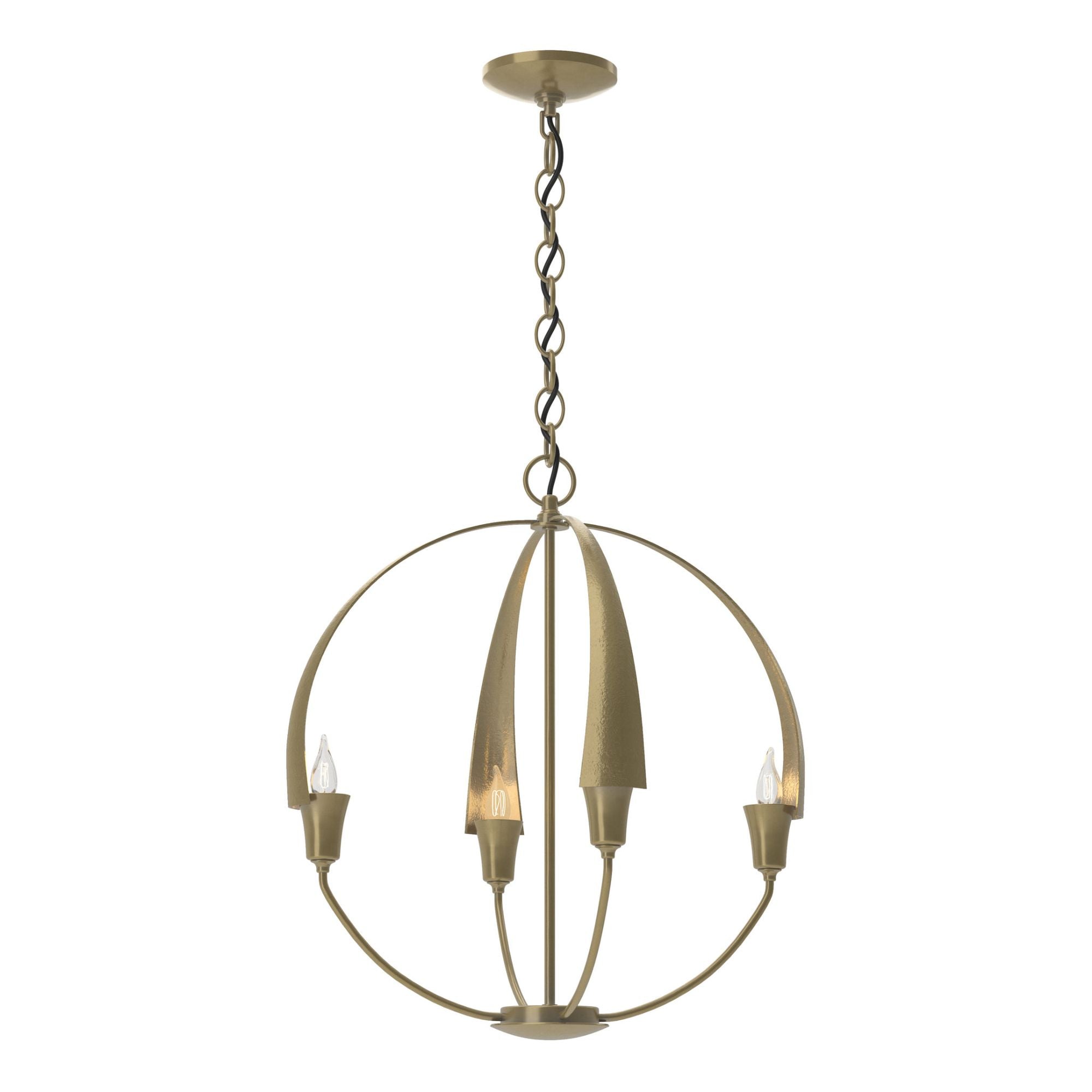 Cirque Small Chandelier 4-Light in Modern Brass