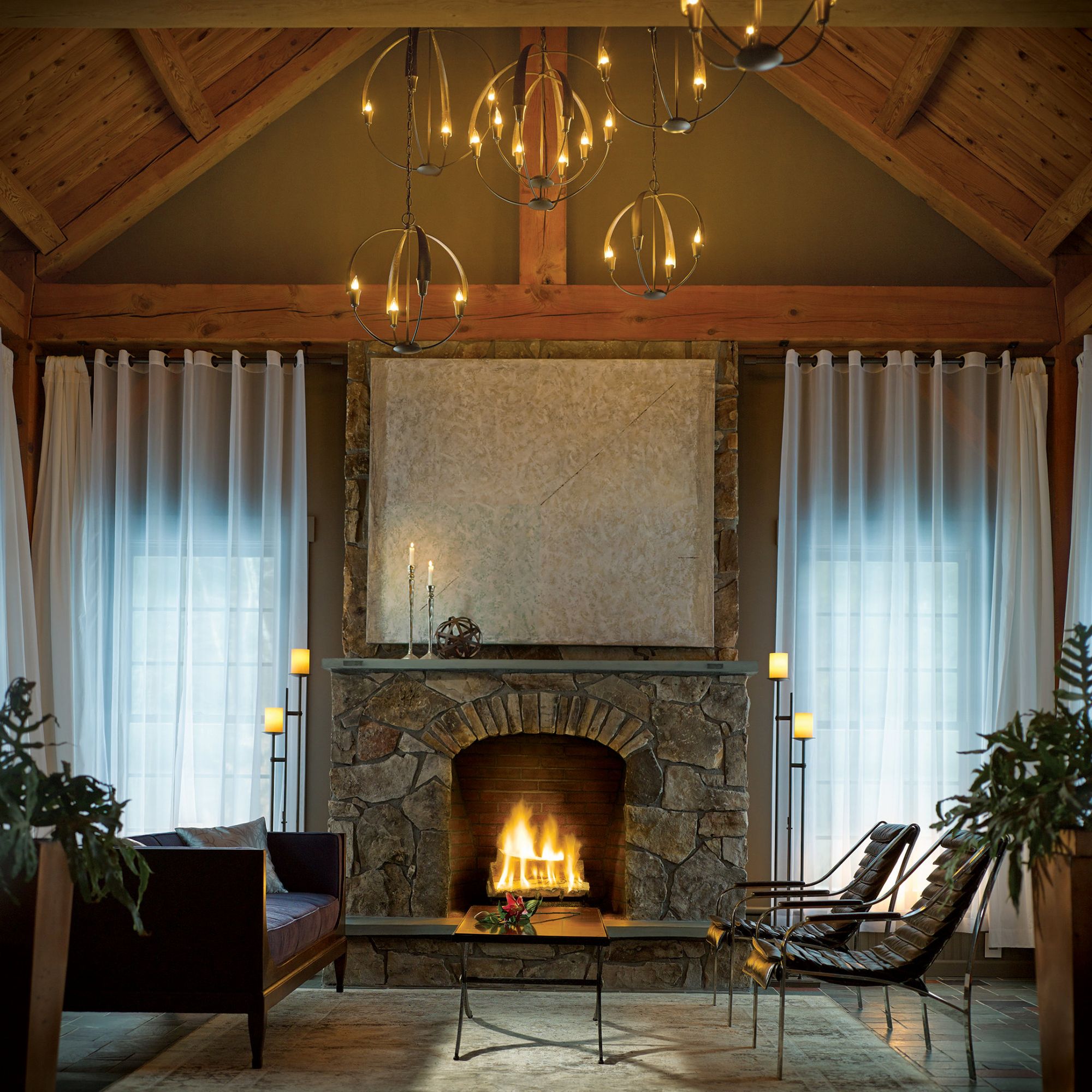 Cirque Large Chandelier 4-Light in Dark Smoke