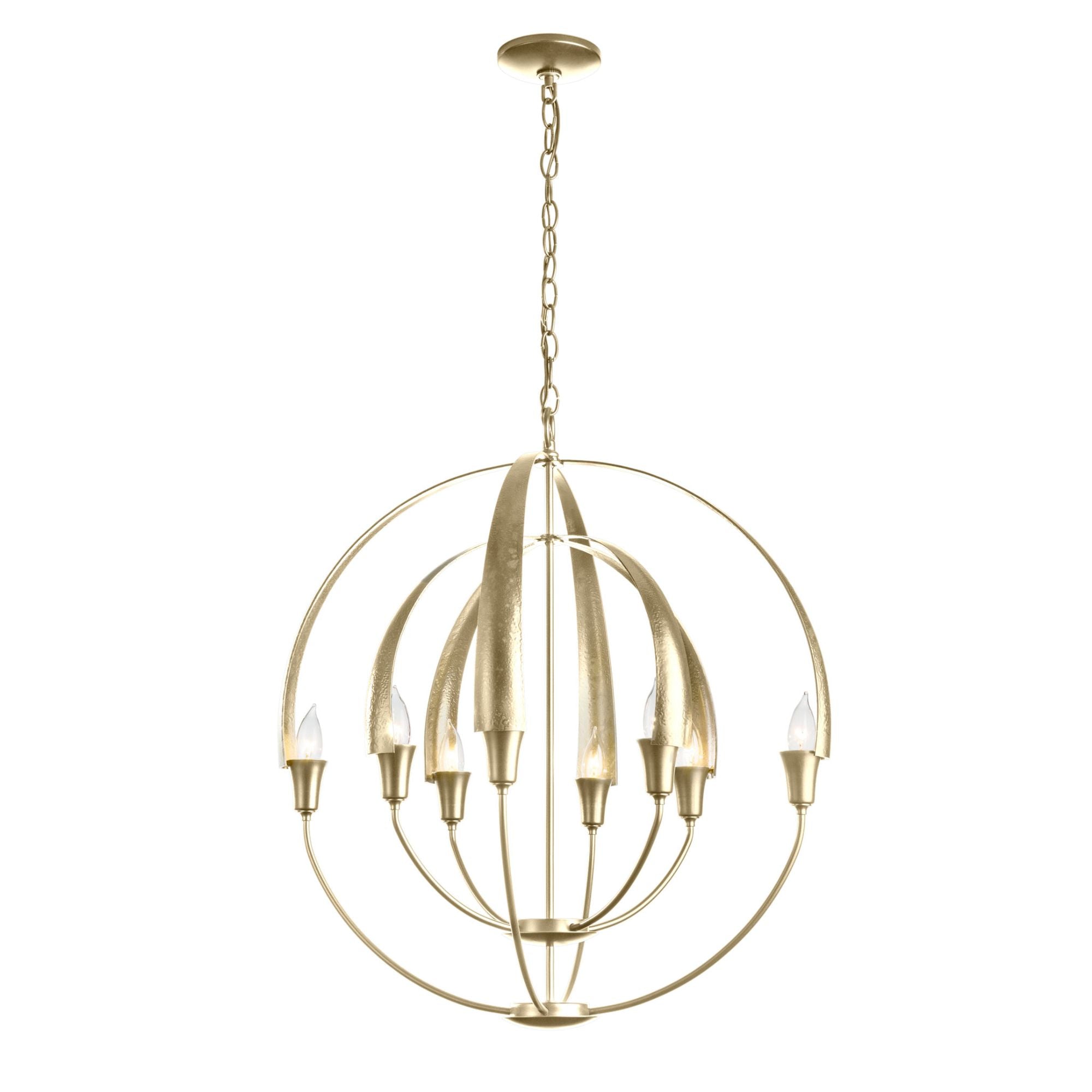 Double Cirque Chandelier 8-Light in Modern Brass