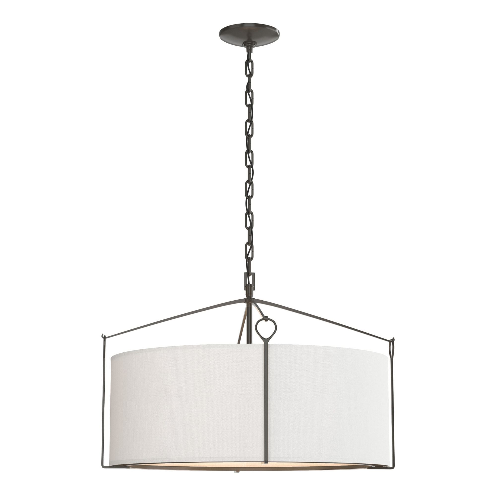 Bow Pendant 4-Light Natural Anna Shade (SF) in Dark Smoke