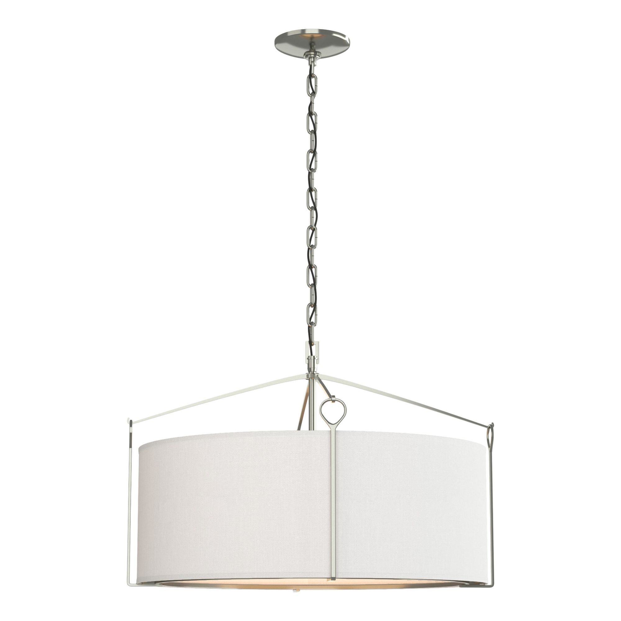 Bow Pendant 4-Light Natural Anna Shade (SF) in Sterling
