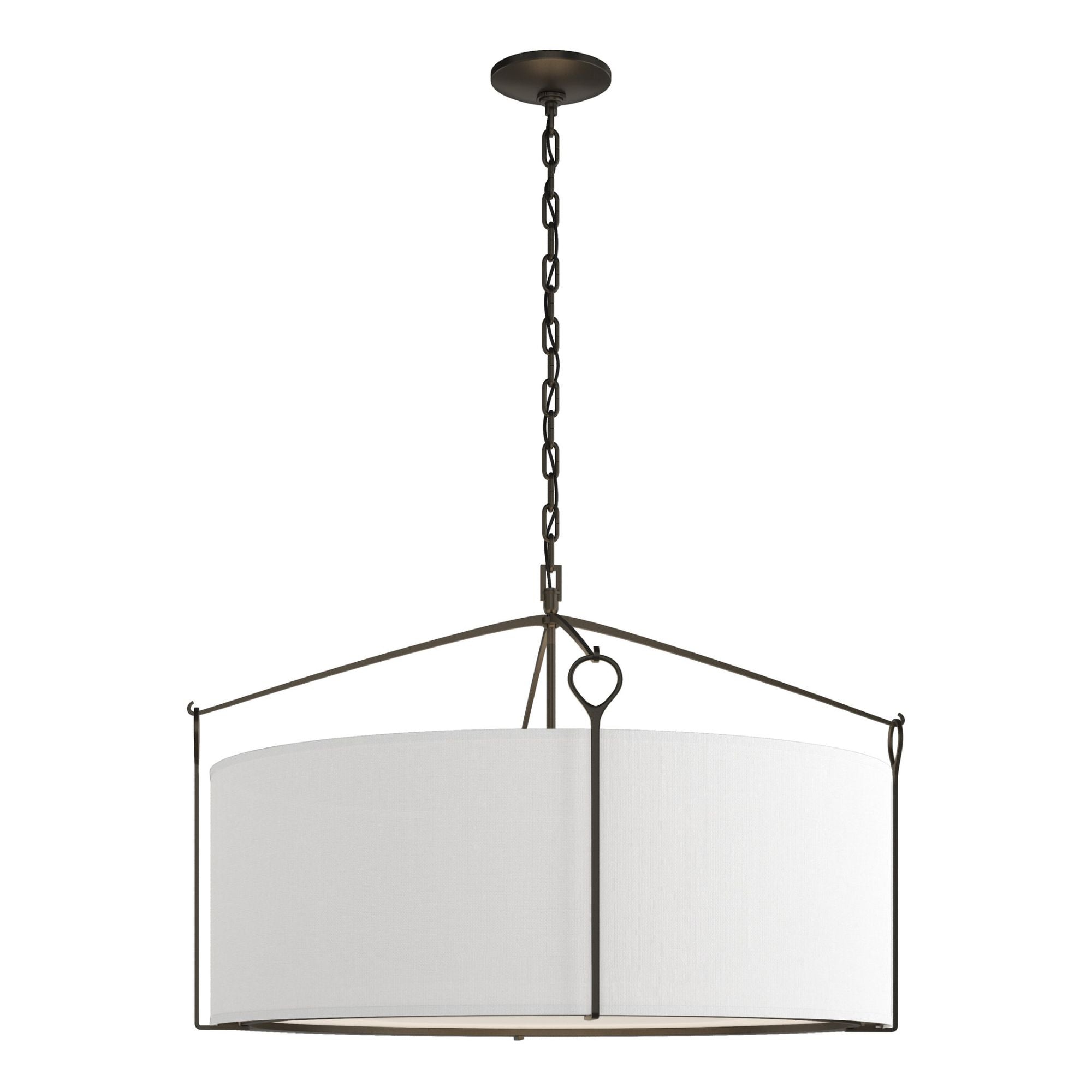 Bow Large Pendant 4-Light Natural Anna Shade (SF) in Black
