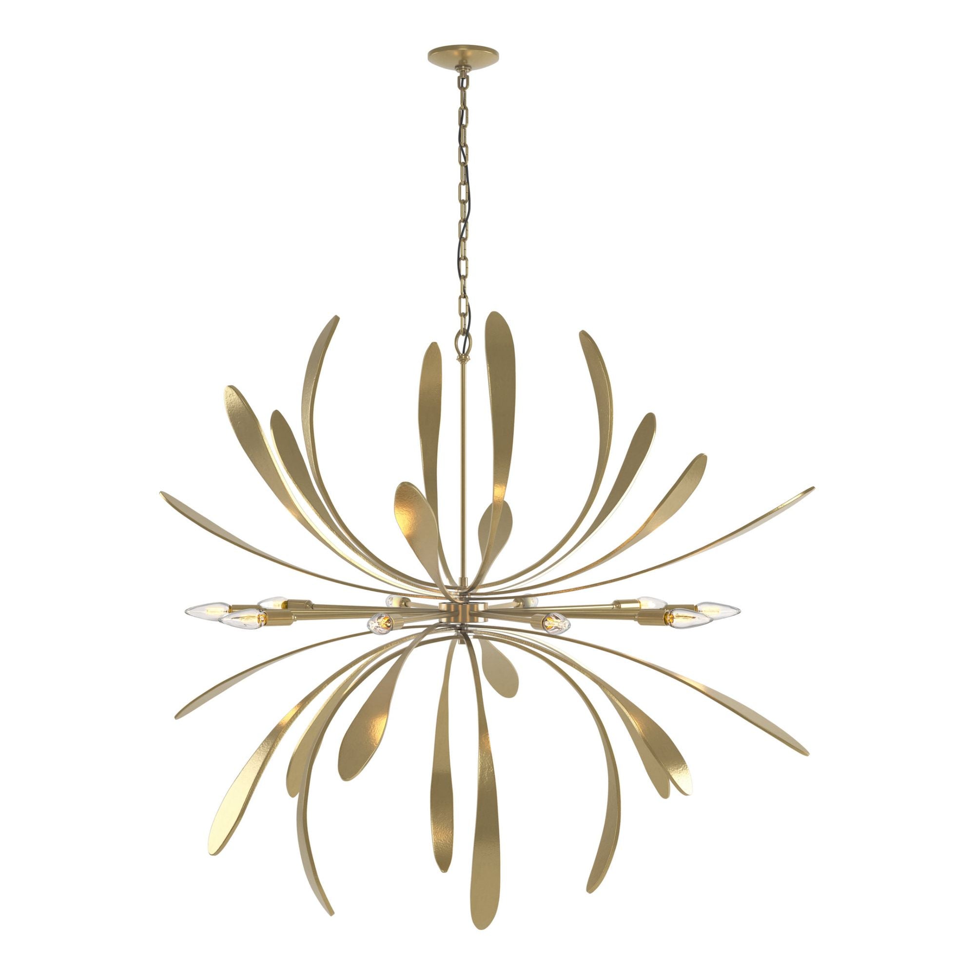 Dahlia Large Chandelier 10-Light in Modern Brass
