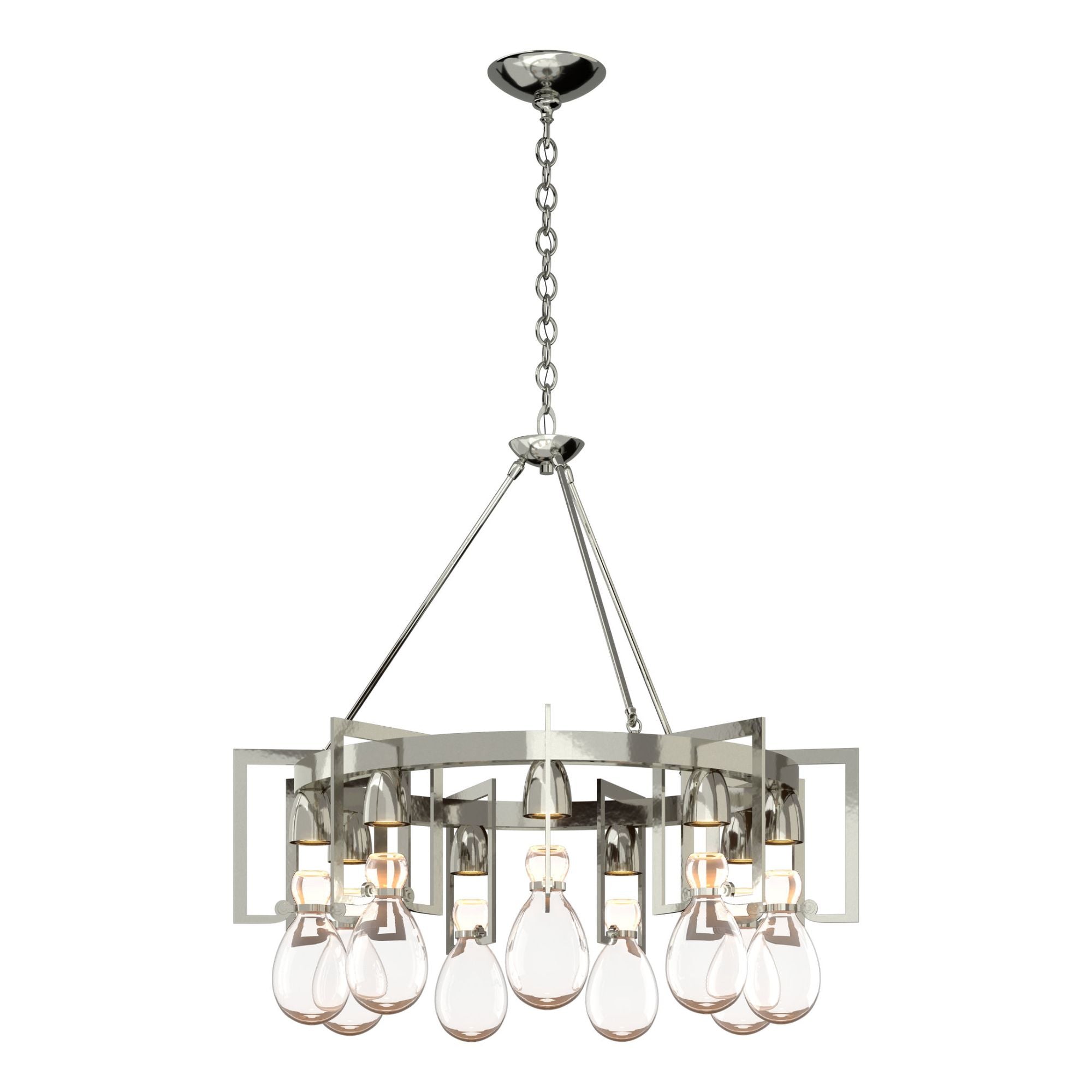 Apothecary Circular Chandelier 9-Light Clear Glass (ZM) in Sterling