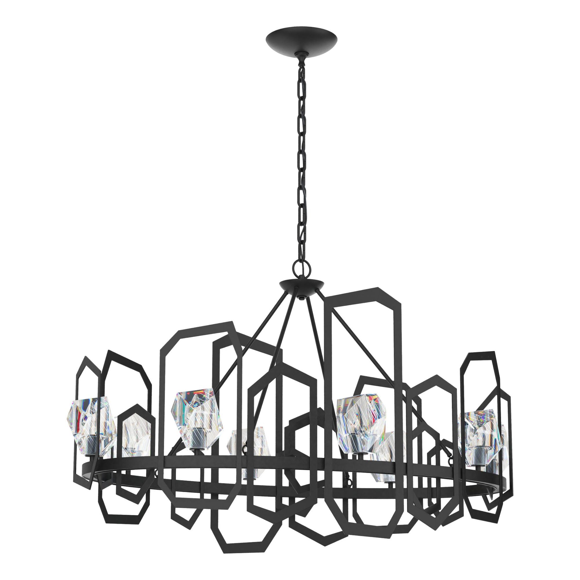 Gatsby Chandelier 8-Light Crystal in Black