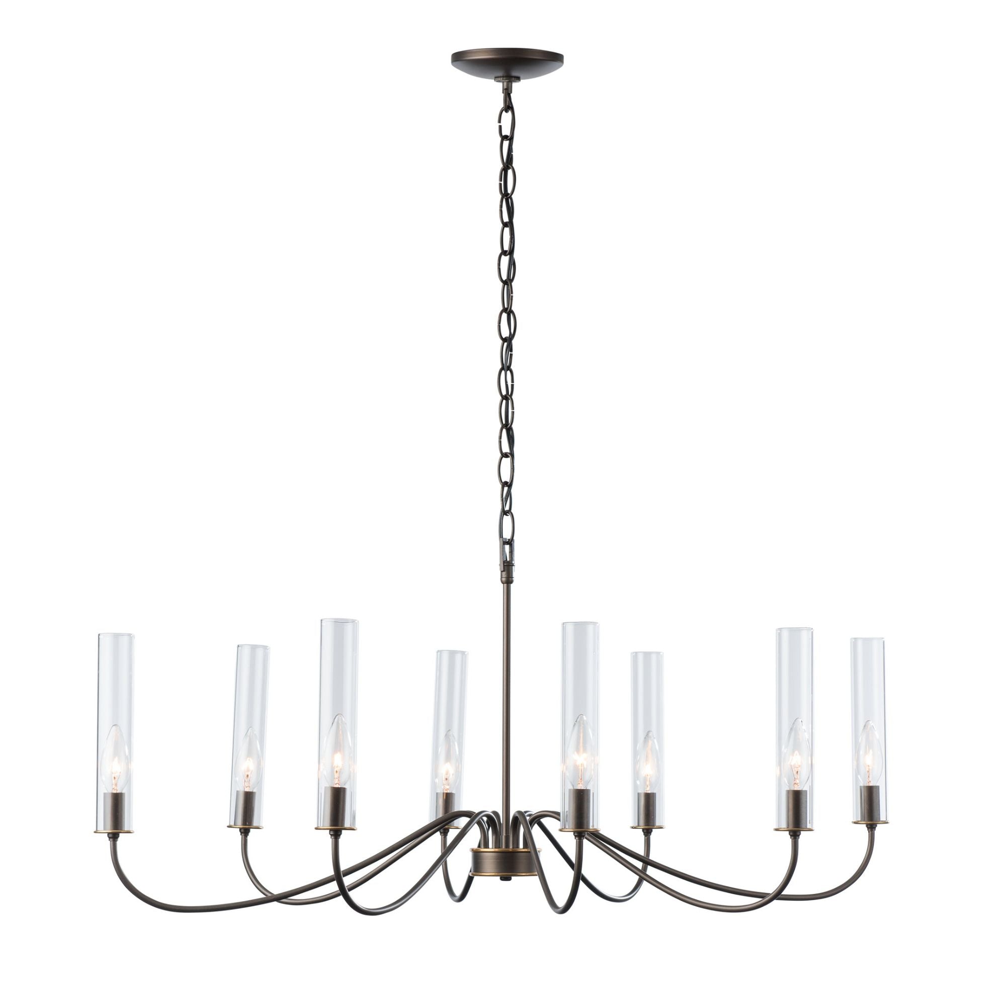 Grace 8-Arm Chandelier 8-Light Brass Clear Glass (ZM) in Dark Smoke