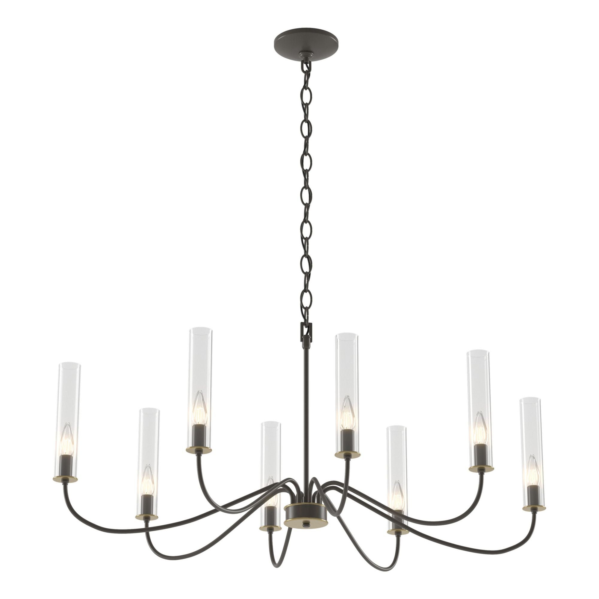 Grace 8-Arm Chandelier 8-Light Brass Clear Glass (ZM) in Dark Smoke