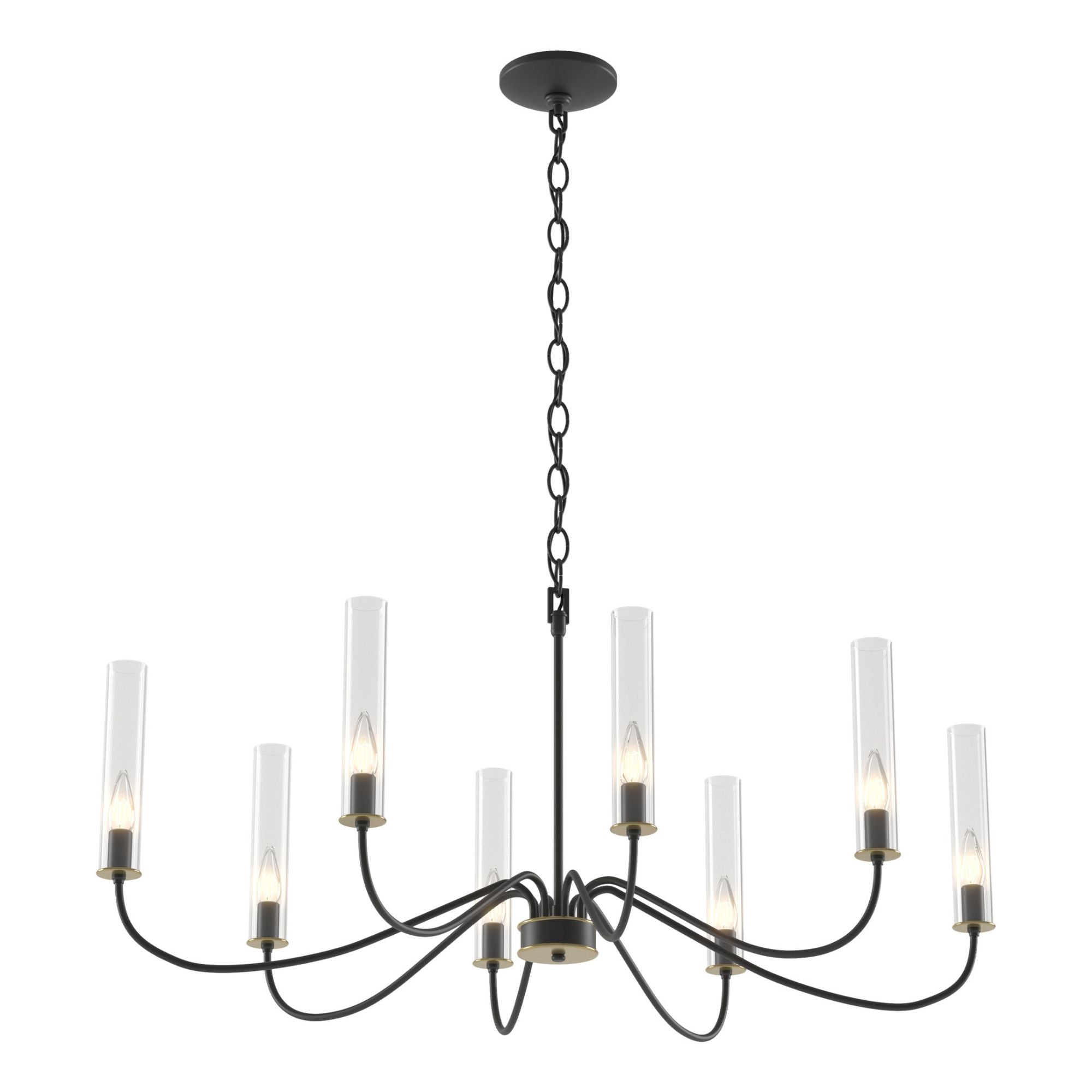 Grace 8-Arm Chandelier 8-Light Brass Clear Glass (ZM) in Black