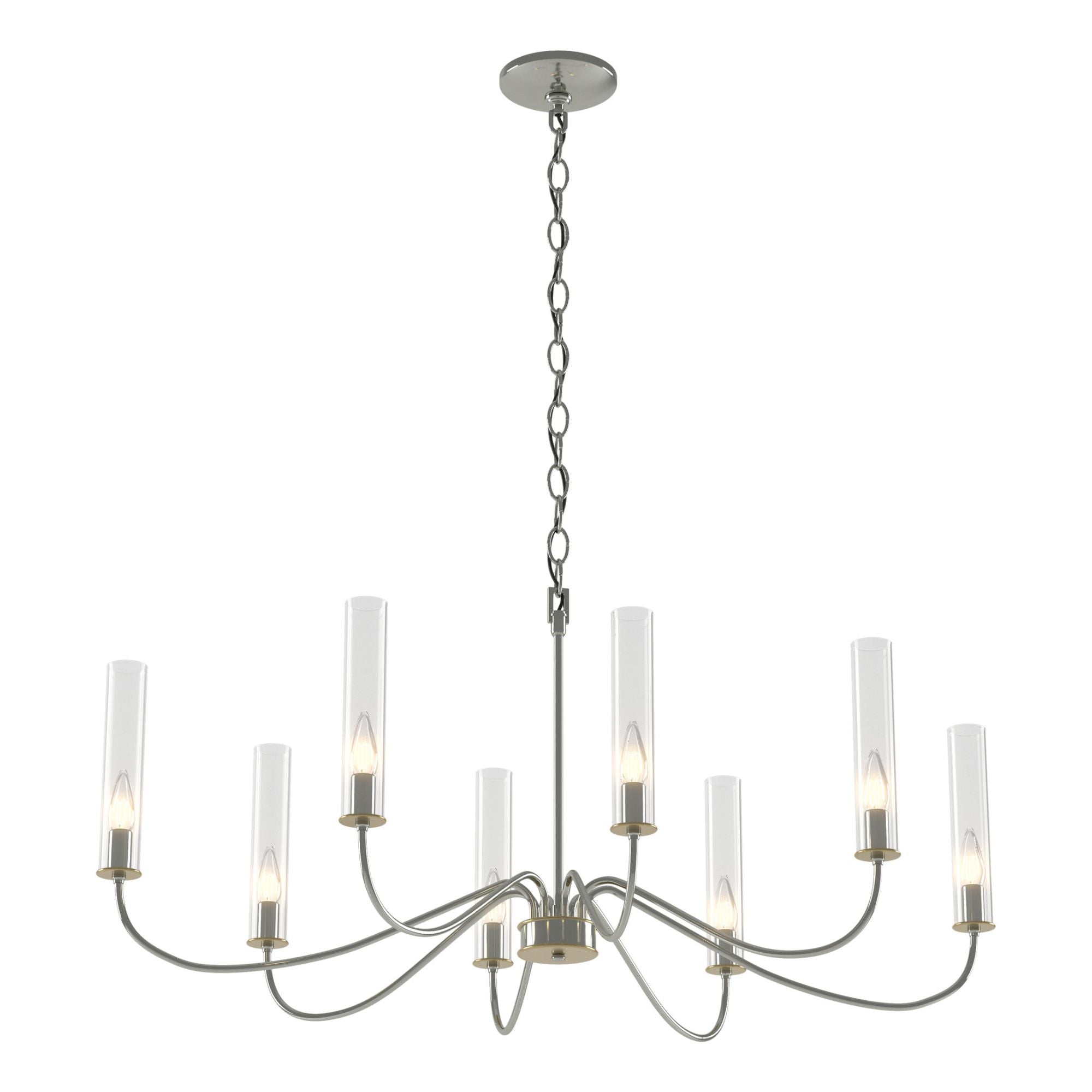 Grace 8-Arm Chandelier 8-Light Brass Clear Glass (ZM) in Sterling