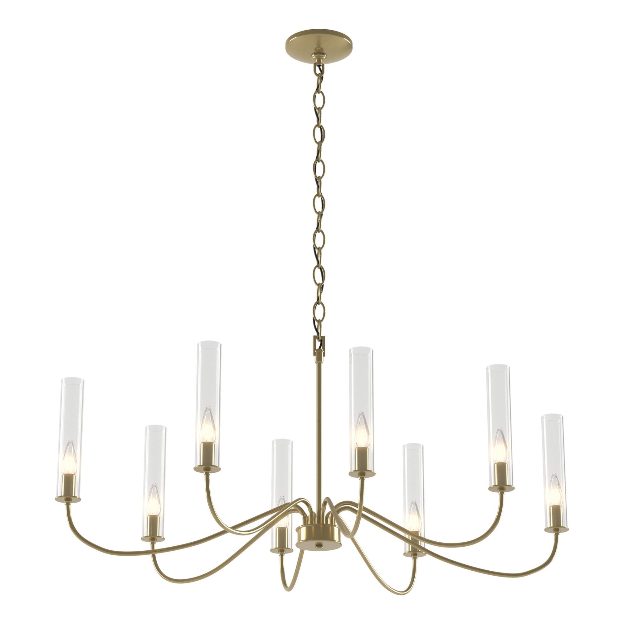 Grace 8-Arm Chandelier 8-Light Brass Clear Glass (ZM) in Modern Brass
