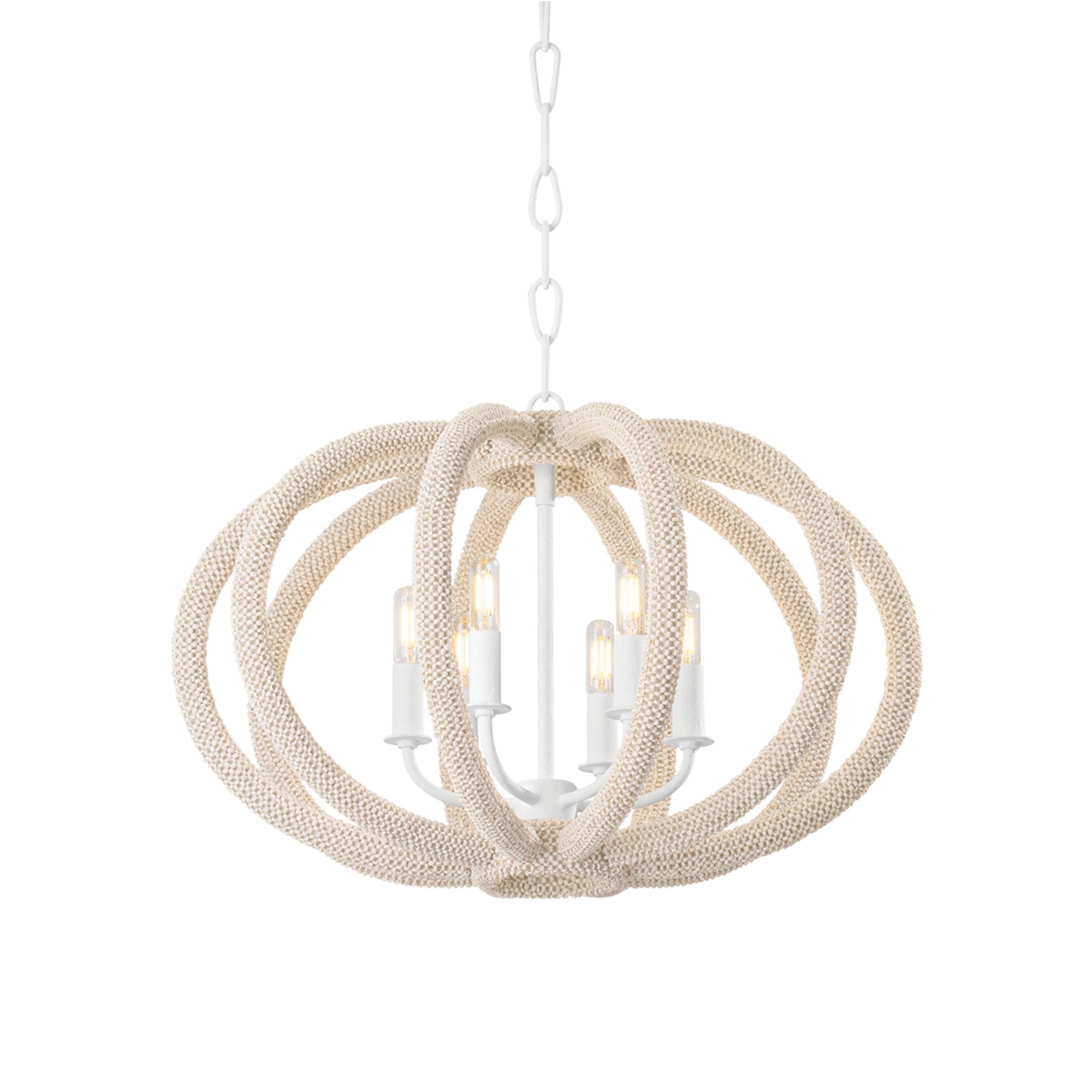 Lewiston 6-Light Chandelier in White Plaster 24.5W x 16.5H