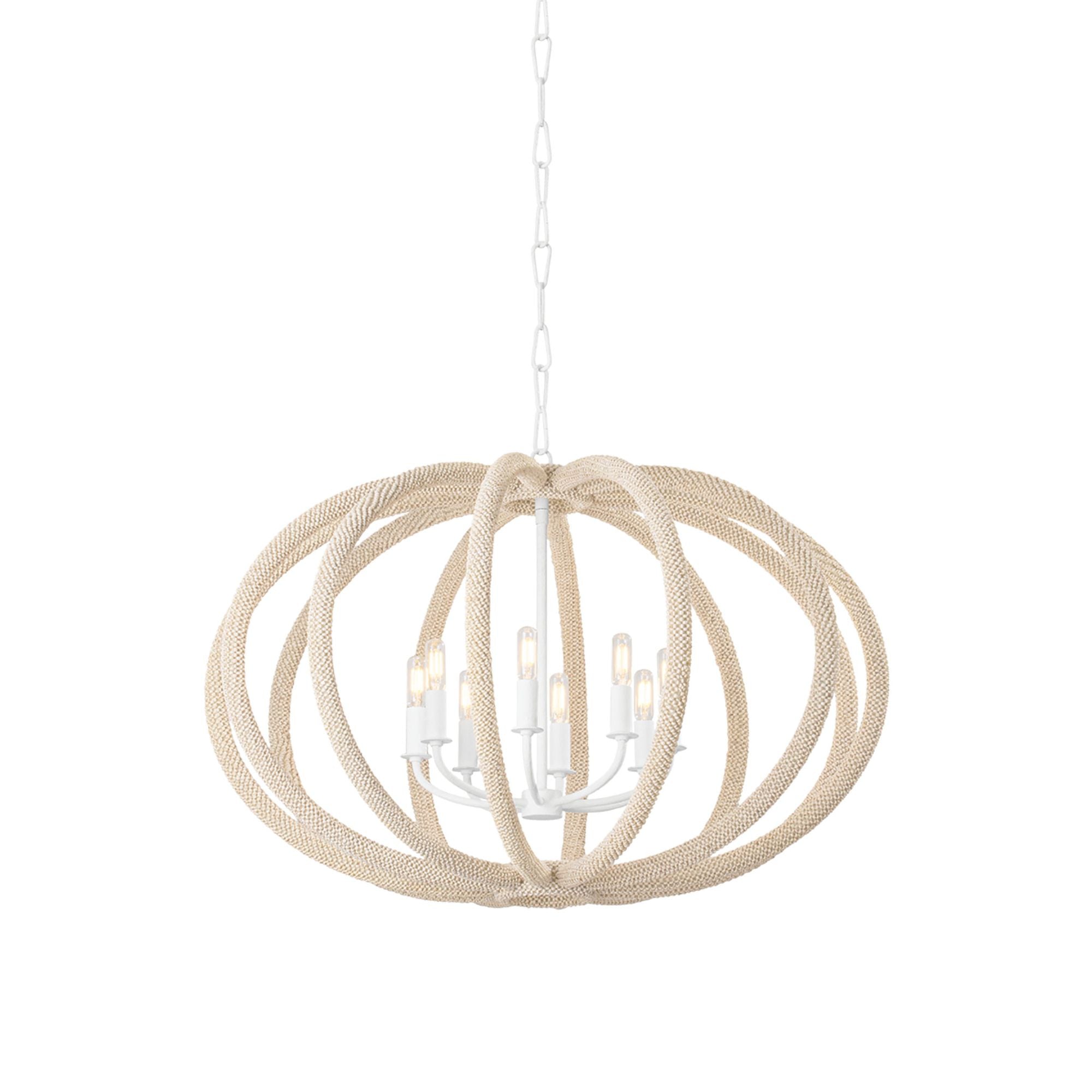 Lewiston 8-Light Chandelier in White Plaster 34W x 22.75H