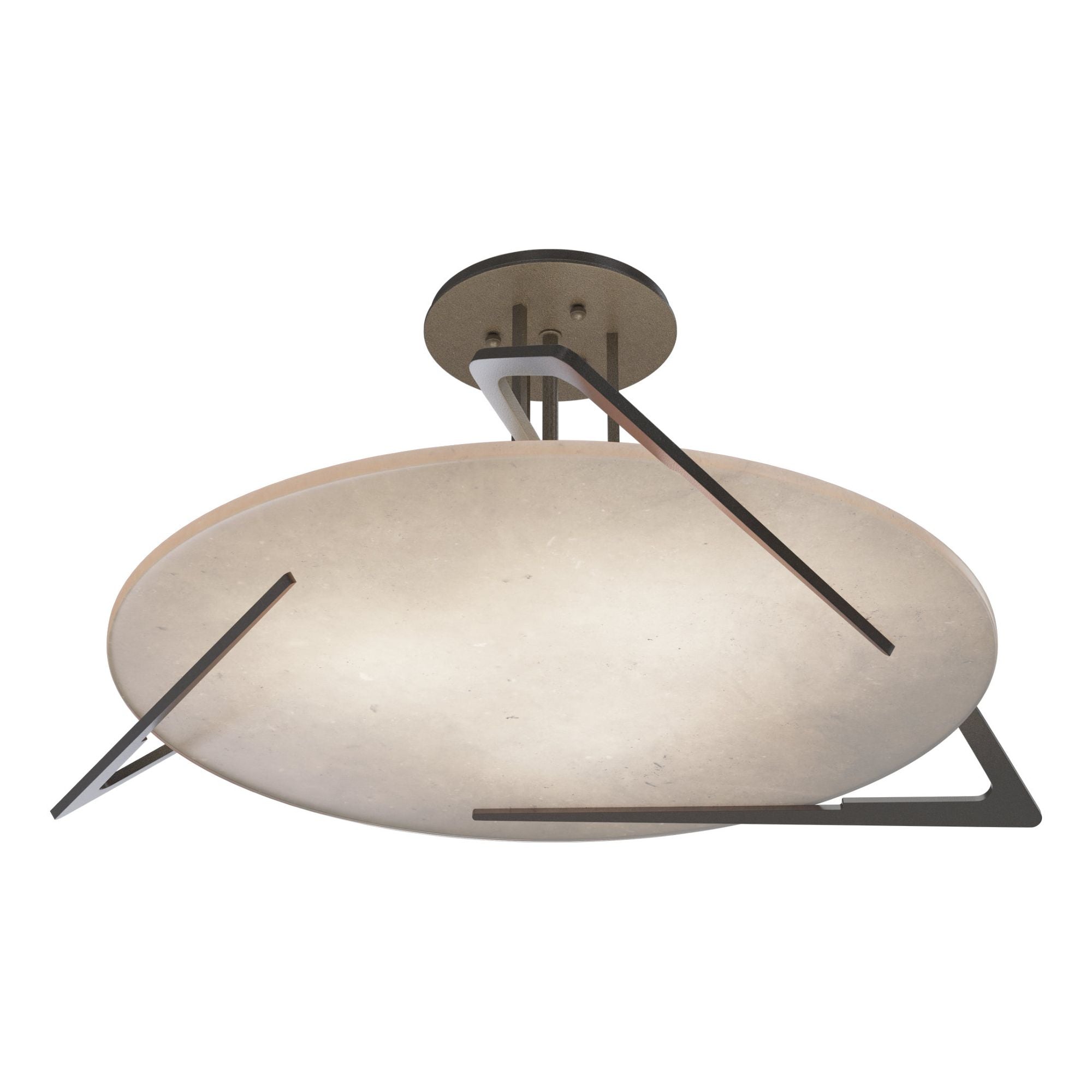 Callisto Semi-Flush 3-Light Alabaster in Dark Smoke