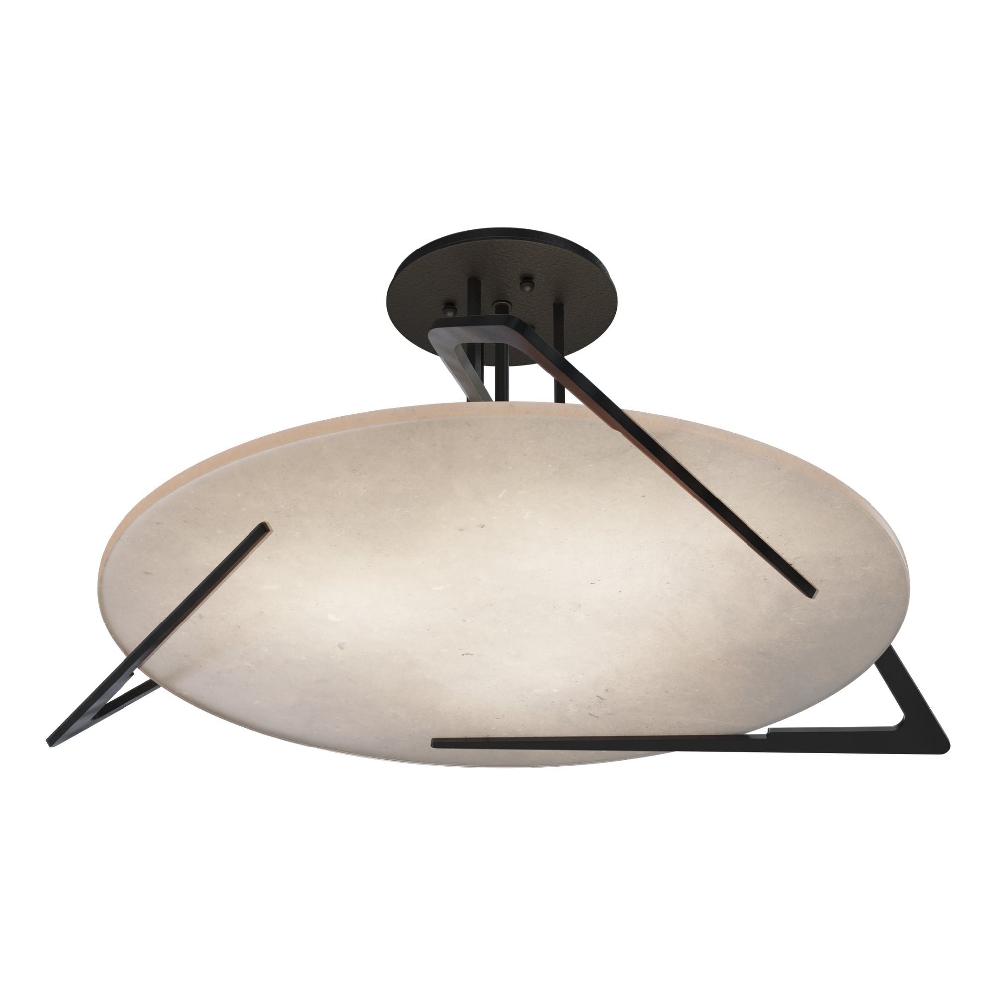 Callisto Semi-Flush 3-Light Alabaster in Black