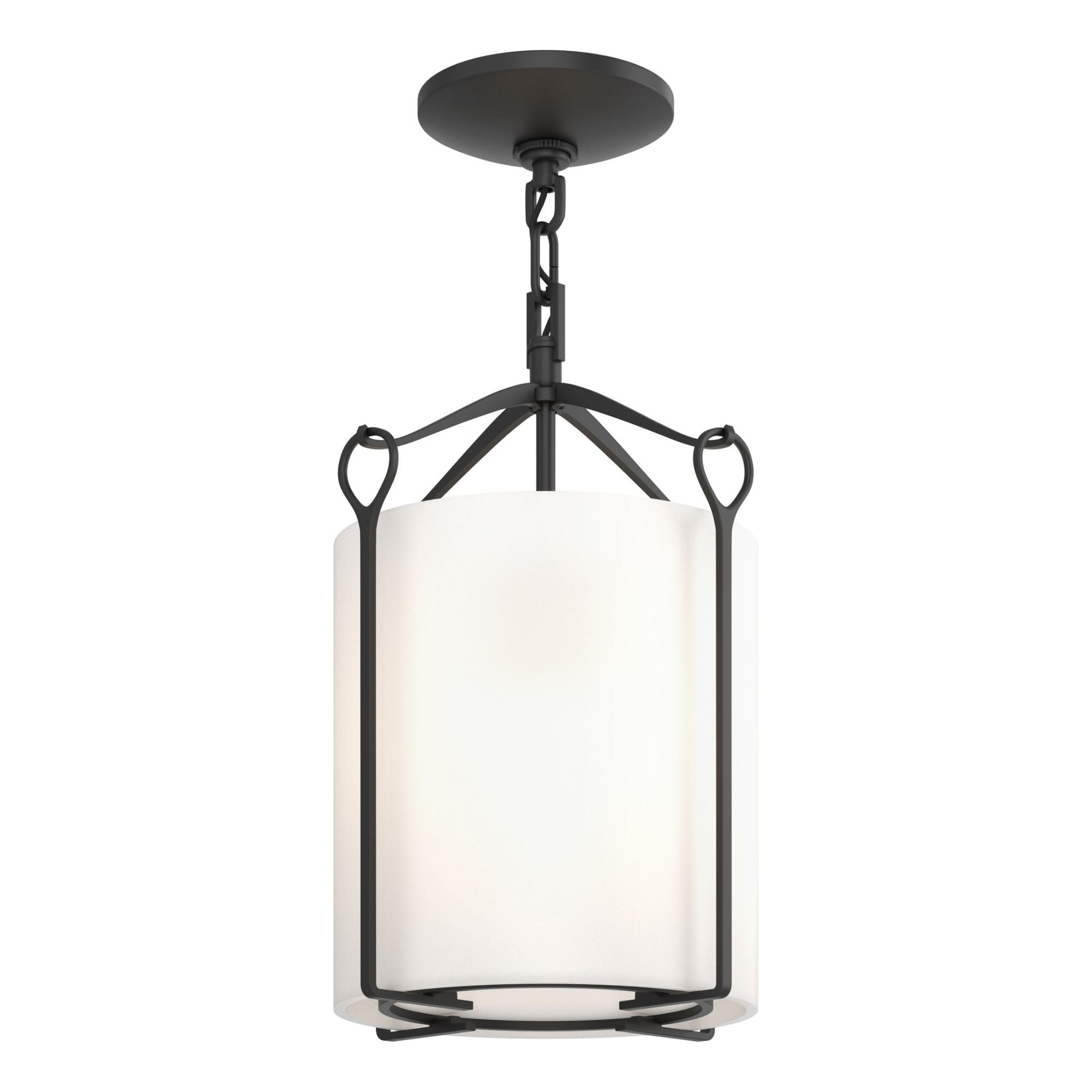Bow Semi-Flush 1-Light Opal Glass (GG) in Black