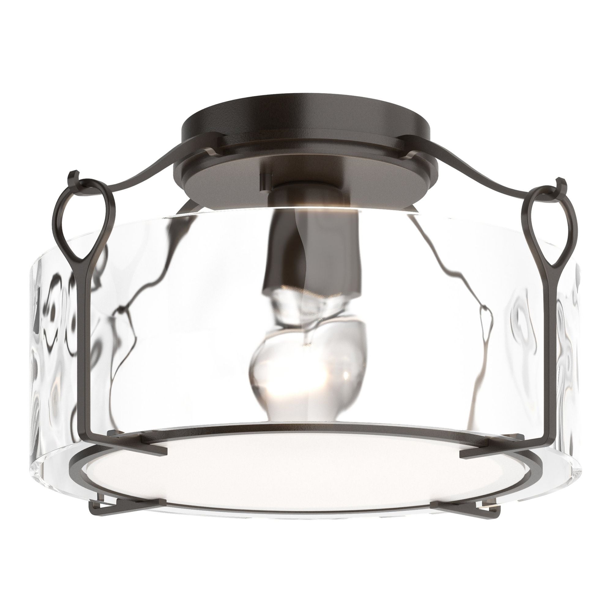 Bow Medium Semi-Flush 1-Light Water Glass (LL) in Oil Rubbed Bronze