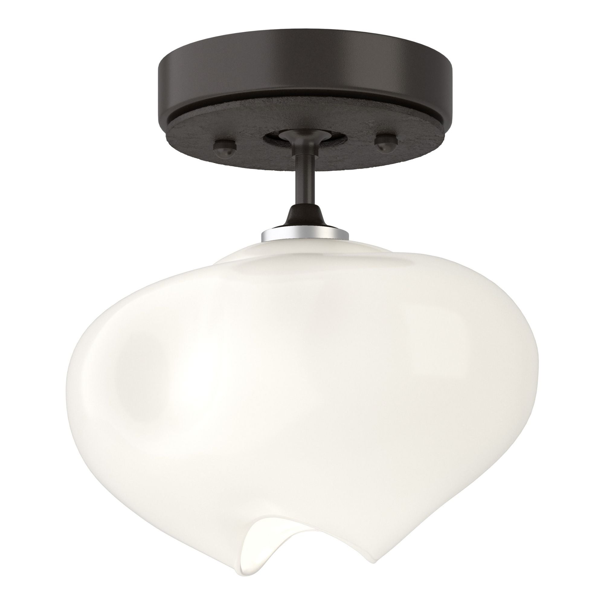 Ume 1-Light Semi-Flush 1-Light Oil Rubbed Bronze Accent Frosted Glass (FD) in Oil Rubbed Bronze