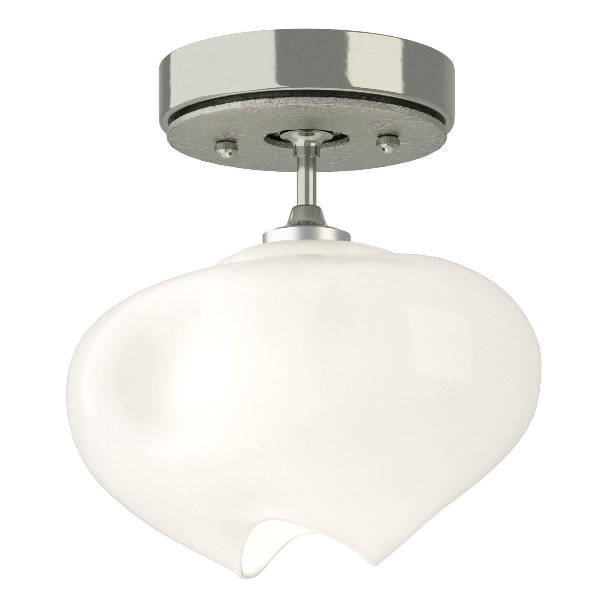 Ume 1-Light Semi-Flush 1-Light Sterling Accent Frosted Glass (FD) in Sterling
