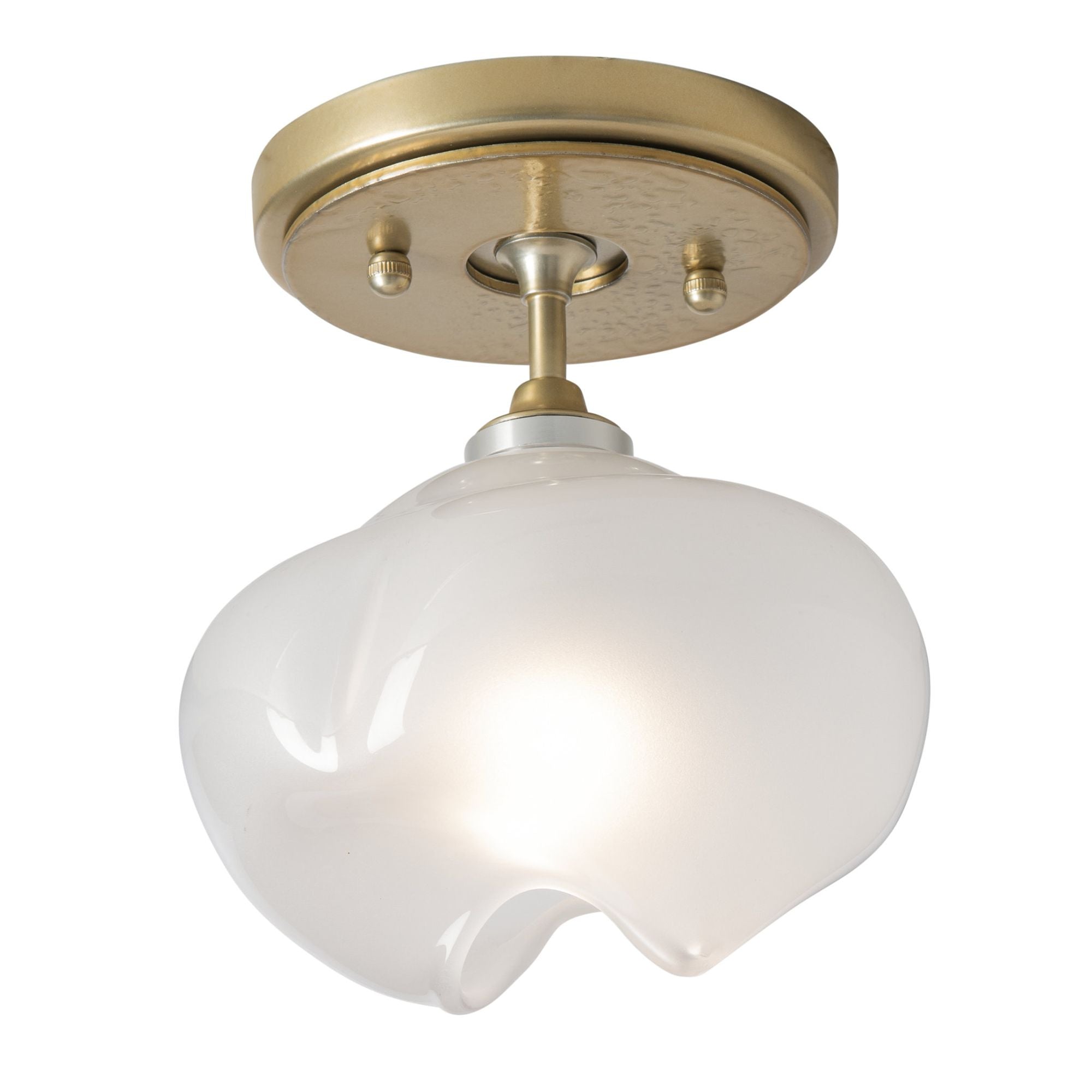 Ume 1-Light Semi-Flush 1-Light Modern Brass Accent Frosted Glass (FD) in Modern Brass