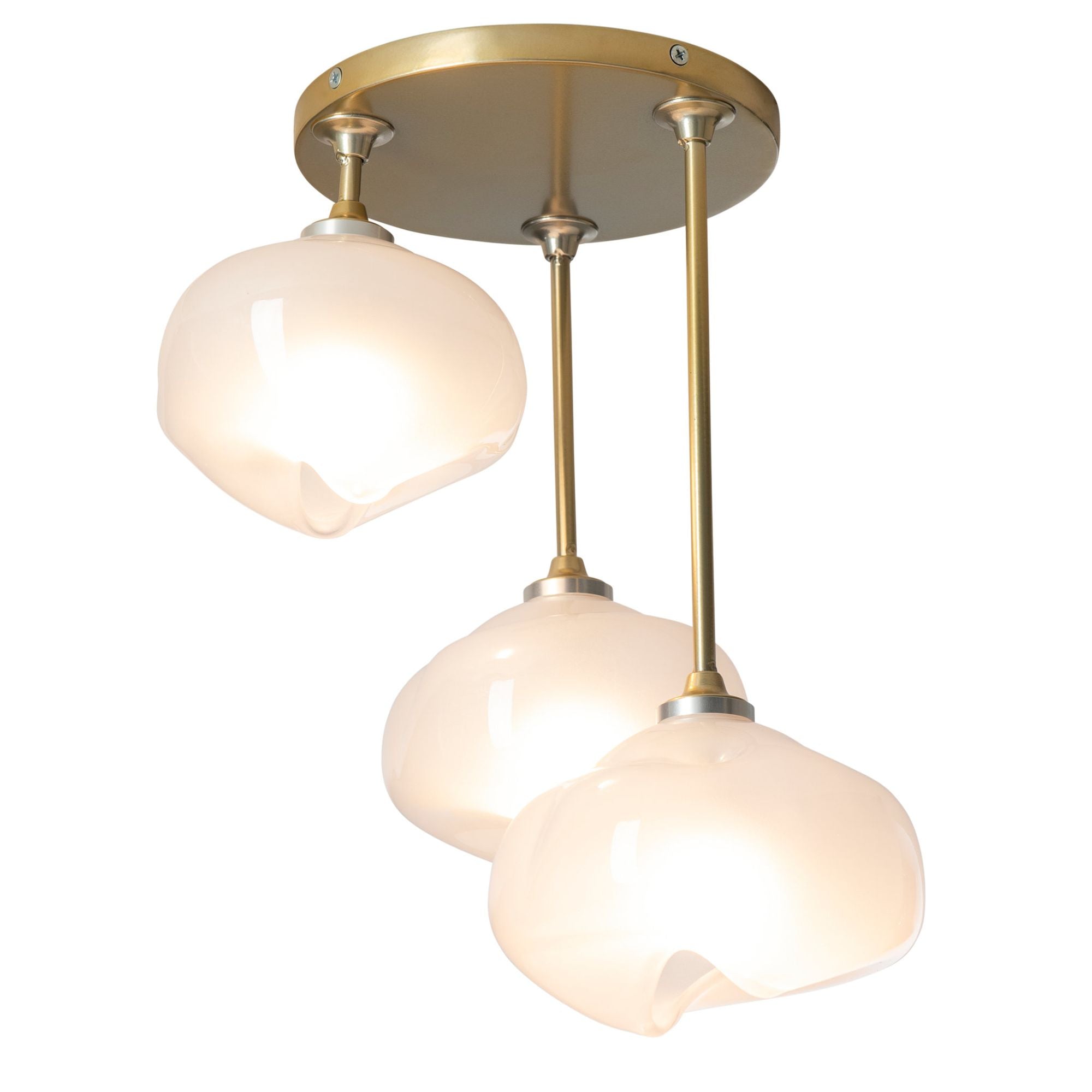 Ume 3-Light Semi-Flush 3-Light Frosted Glass (FD) in Modern Brass