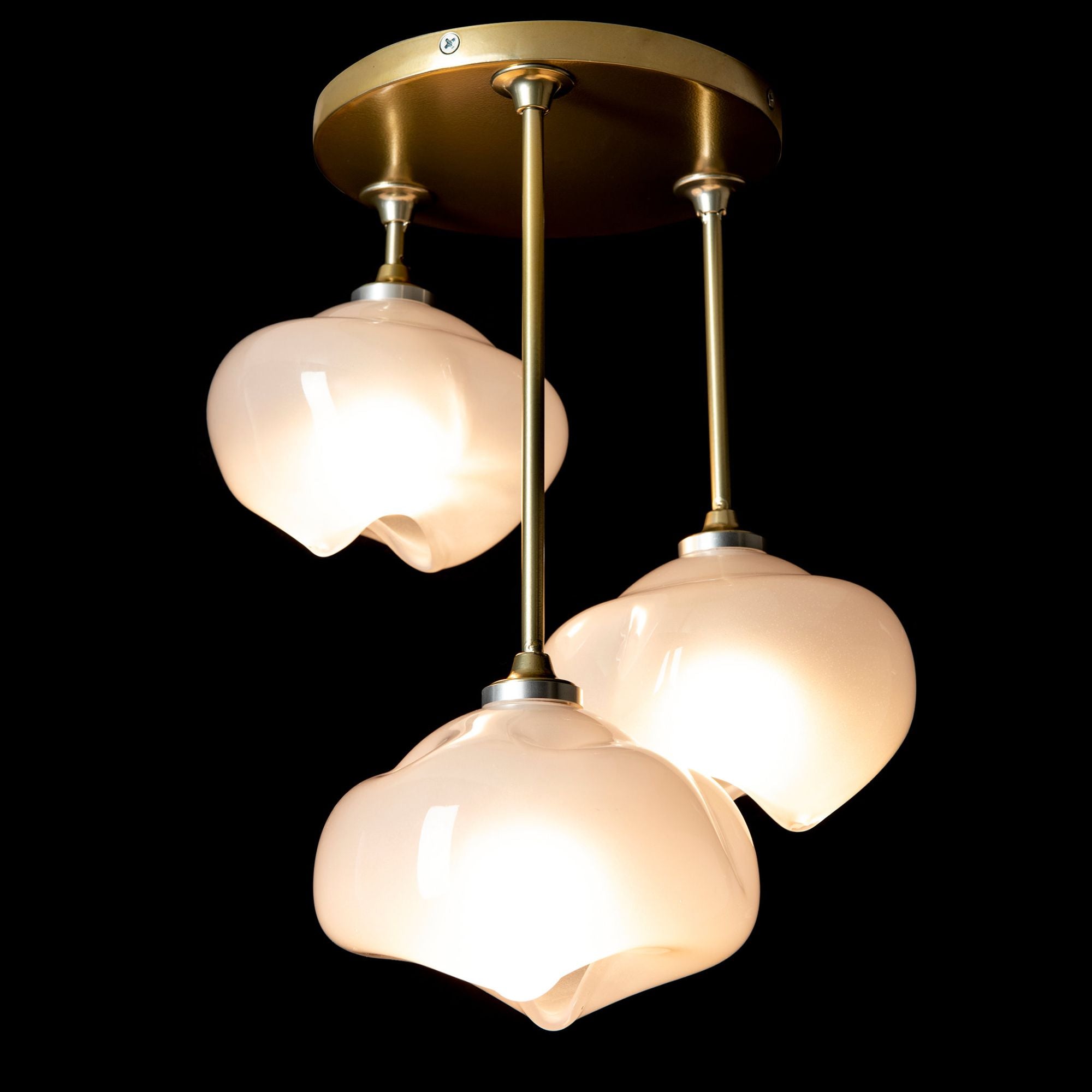 Ume 3-Light Semi-Flush 3-Light Frosted Glass (FD) in Modern Brass