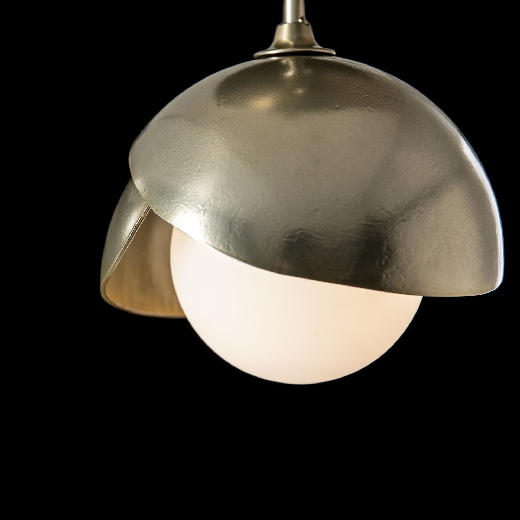 Brooklyn 1-Light Double Shade Semi-Flush 1-Light Modern Brass Accent Opal Glass (GG) in Modern Brass