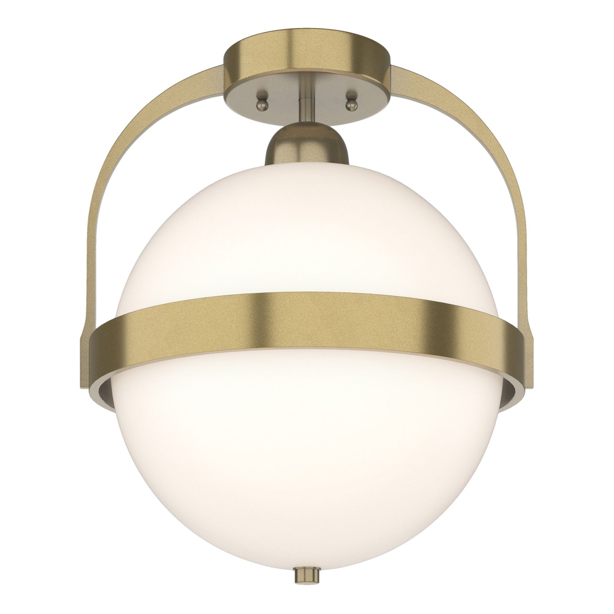Atlas Semi-Flush 1-Light Opal Glass (GG) in Modern Brass