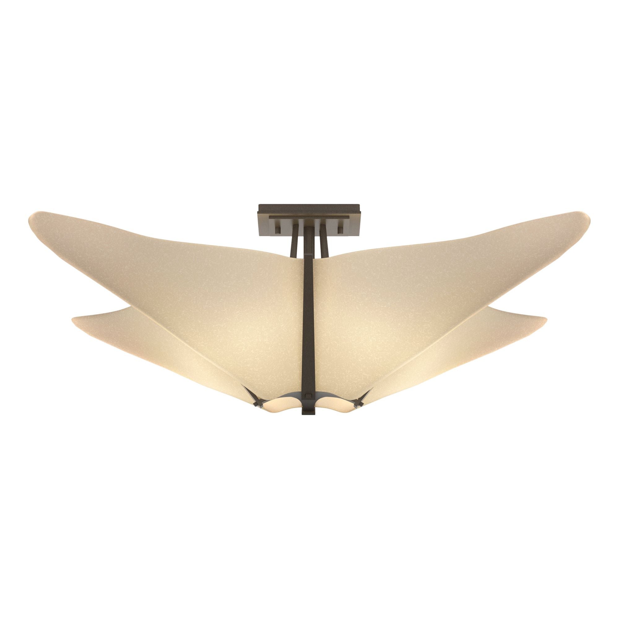 Kirigami Semi-Flush 4-Light Spun Frost (SH) in Dark Smoke