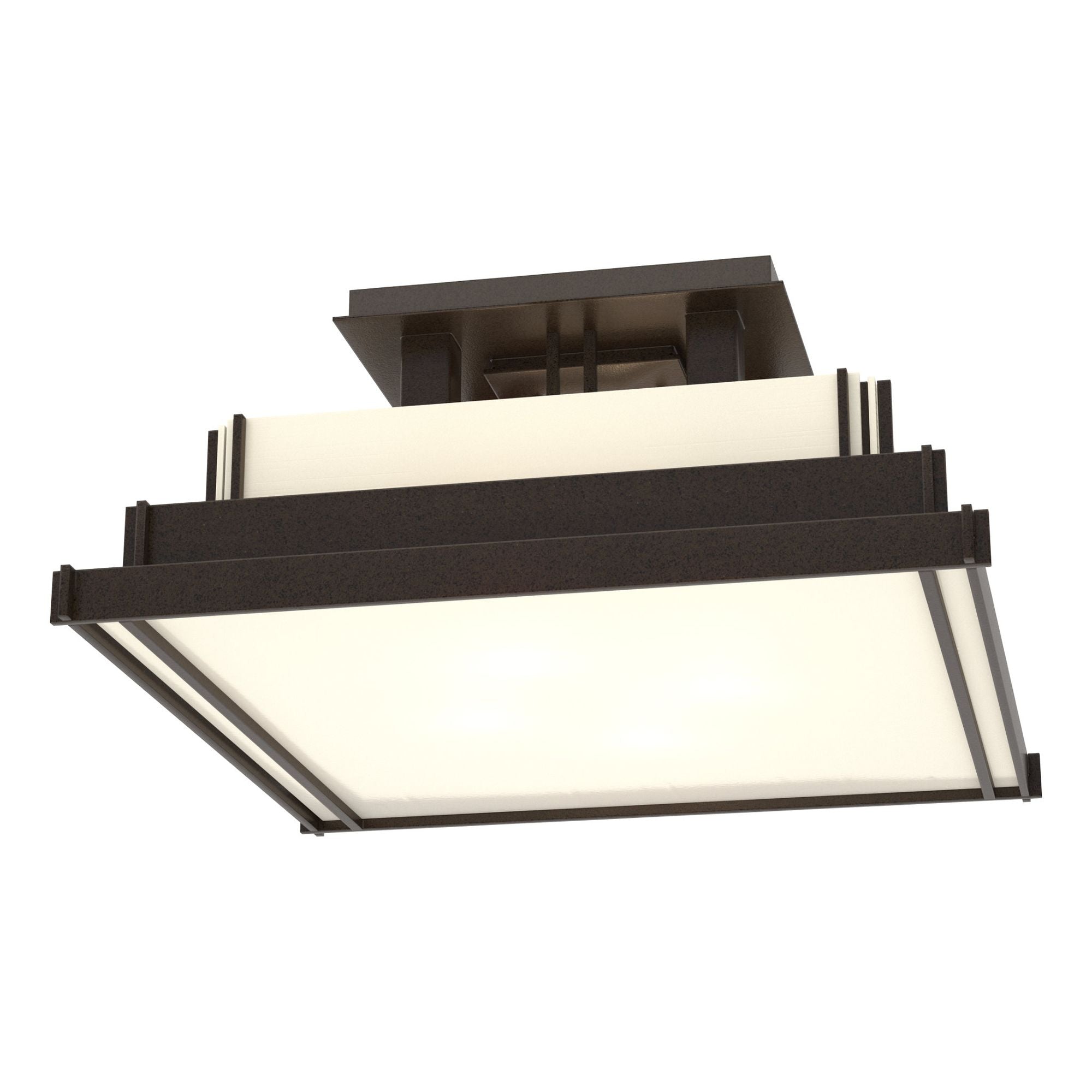Steppe Small Semi-Flush 4-Light White Art Glass (BB) in Oil Rubbed Bronze