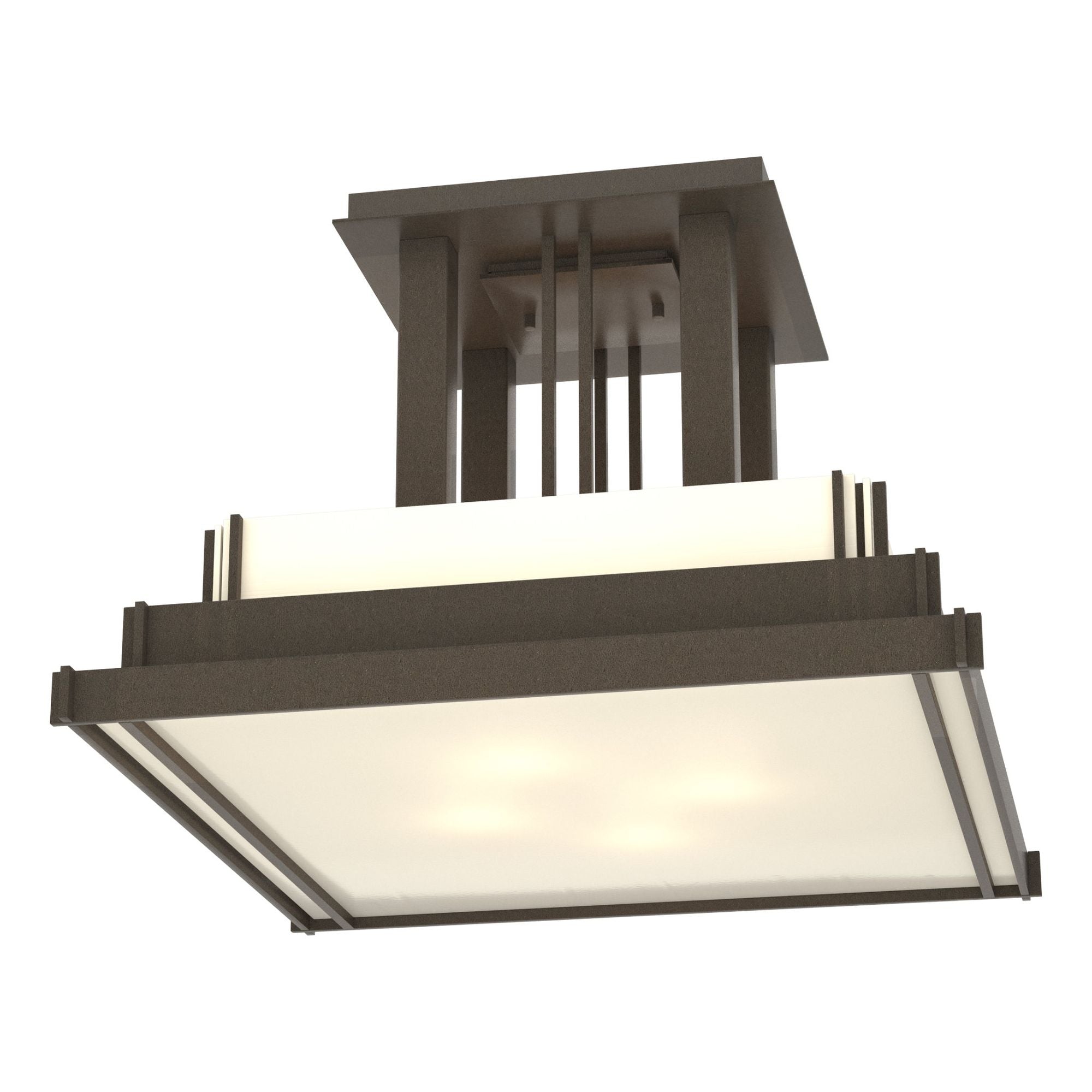 Steppe Large Semi-Flush 4-Light White Art Glass (BB) in Coastal Dark Smoke