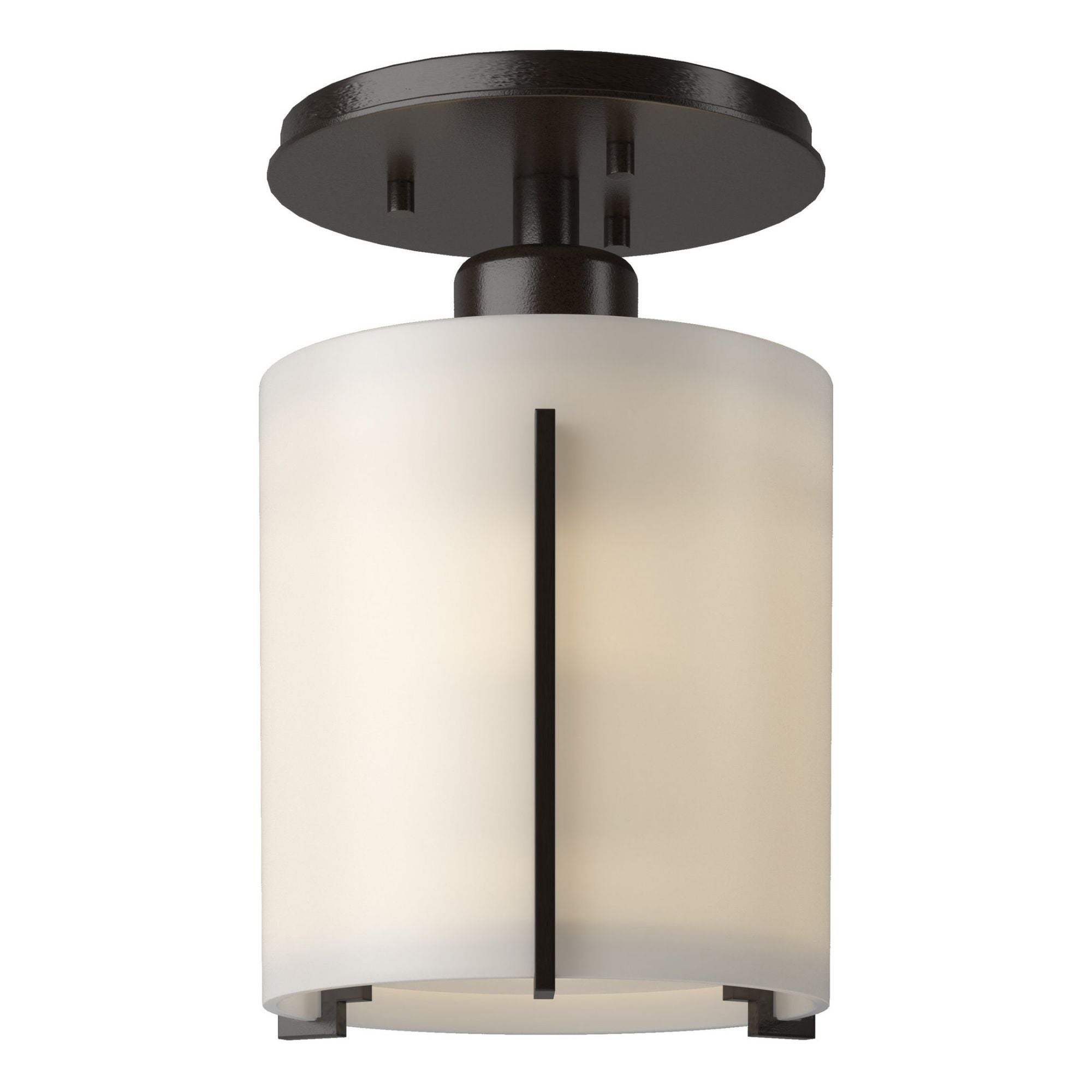 Exos Round Semi-Flush 1-Light Opal Glass (GG) in Oil Rubbed Bronze