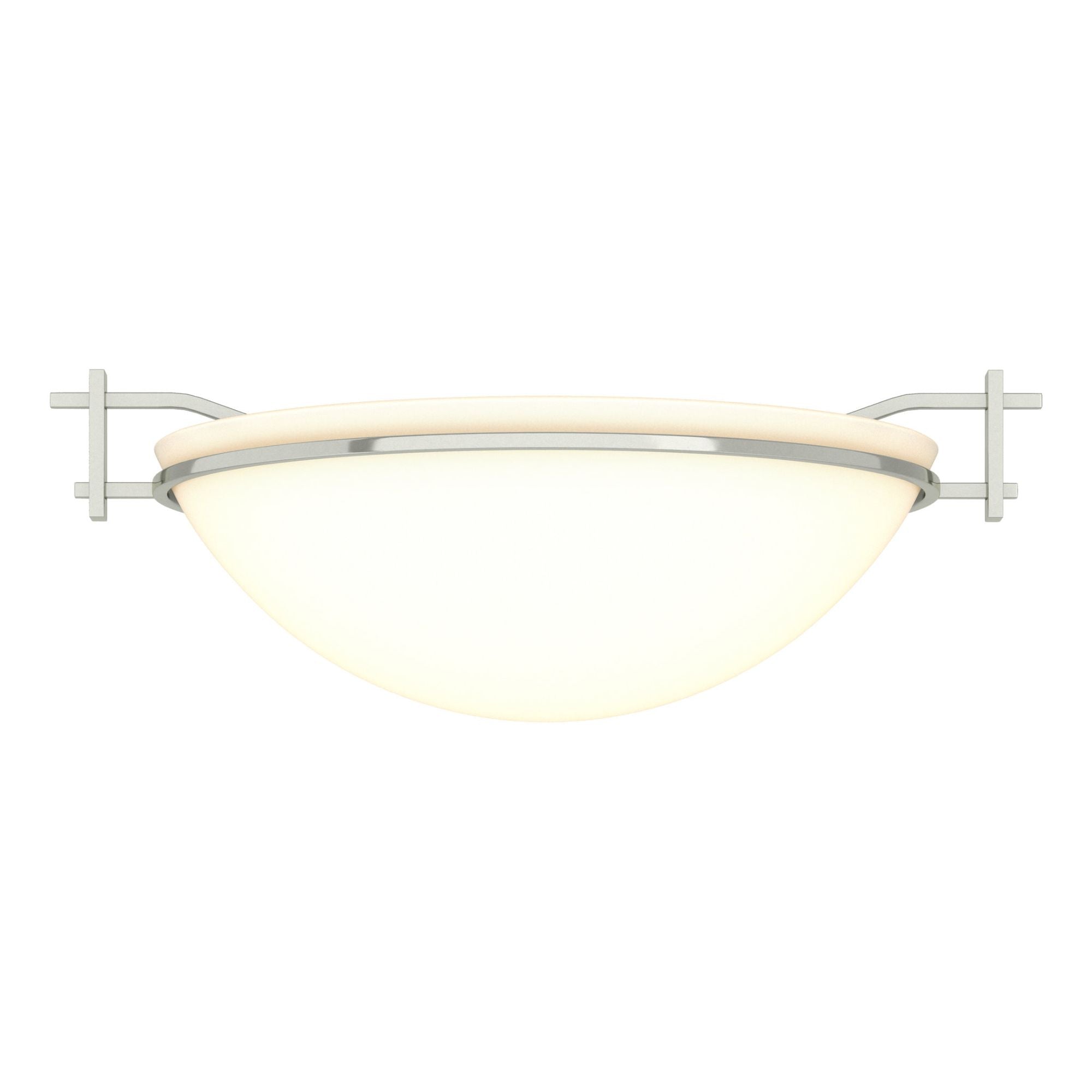 Moonband Semi-Flush 1-Light Opal Glass (GG) in Sterling