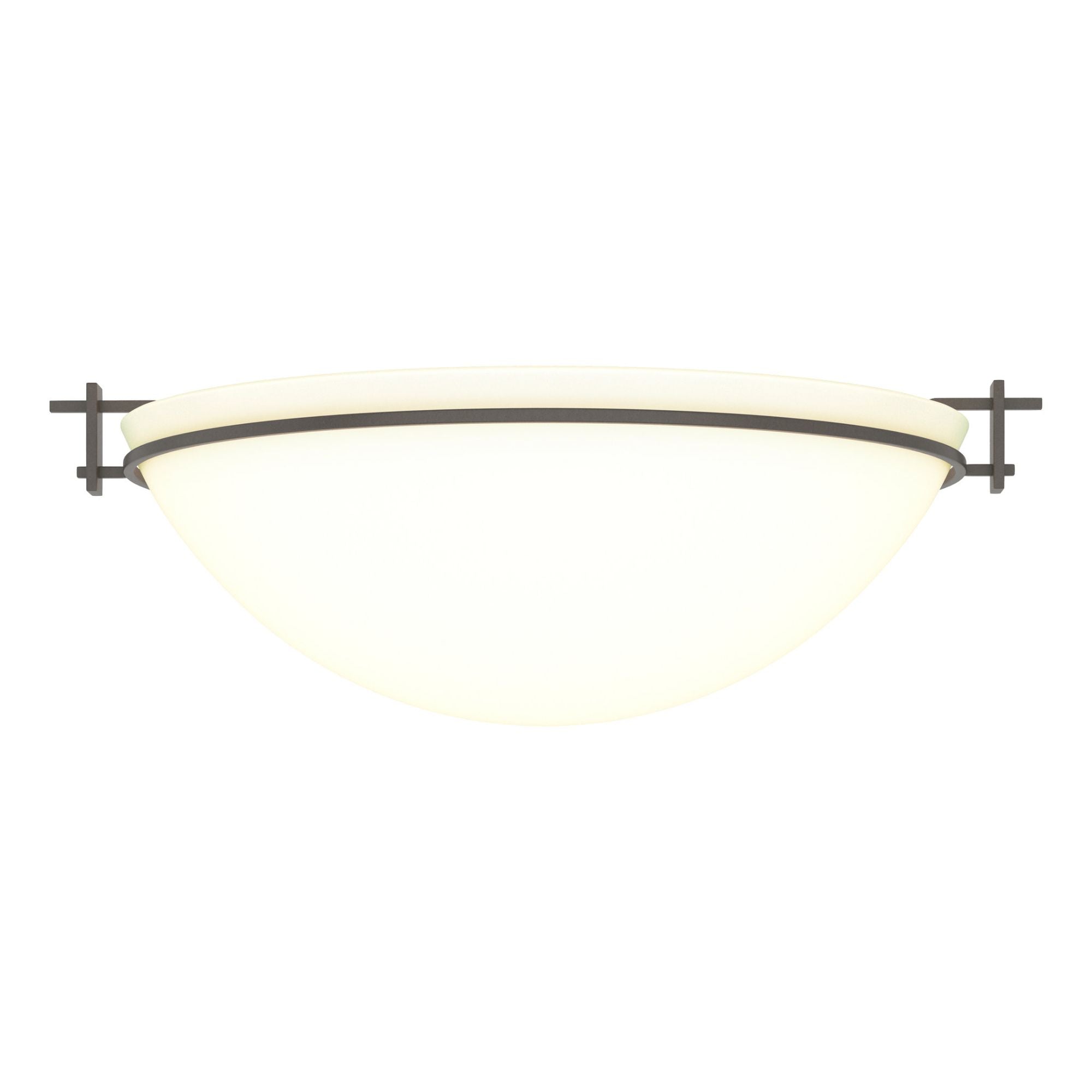 Moonband Large Semi-Flush 3-Light Opal Glass (GG) in Dark Smoke