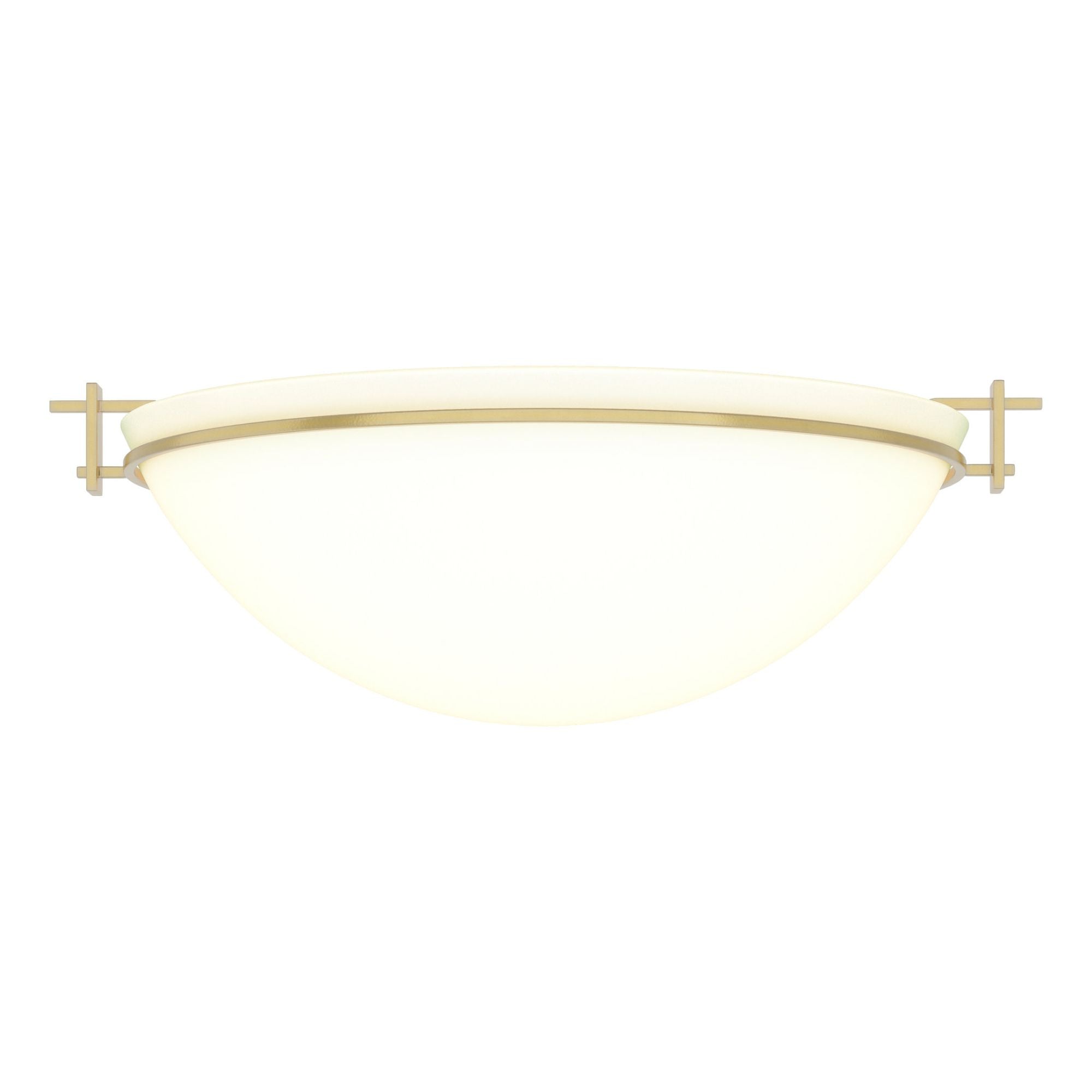 Moonband Large Semi-Flush 3-Light Opal Glass (GG) in Modern Brass