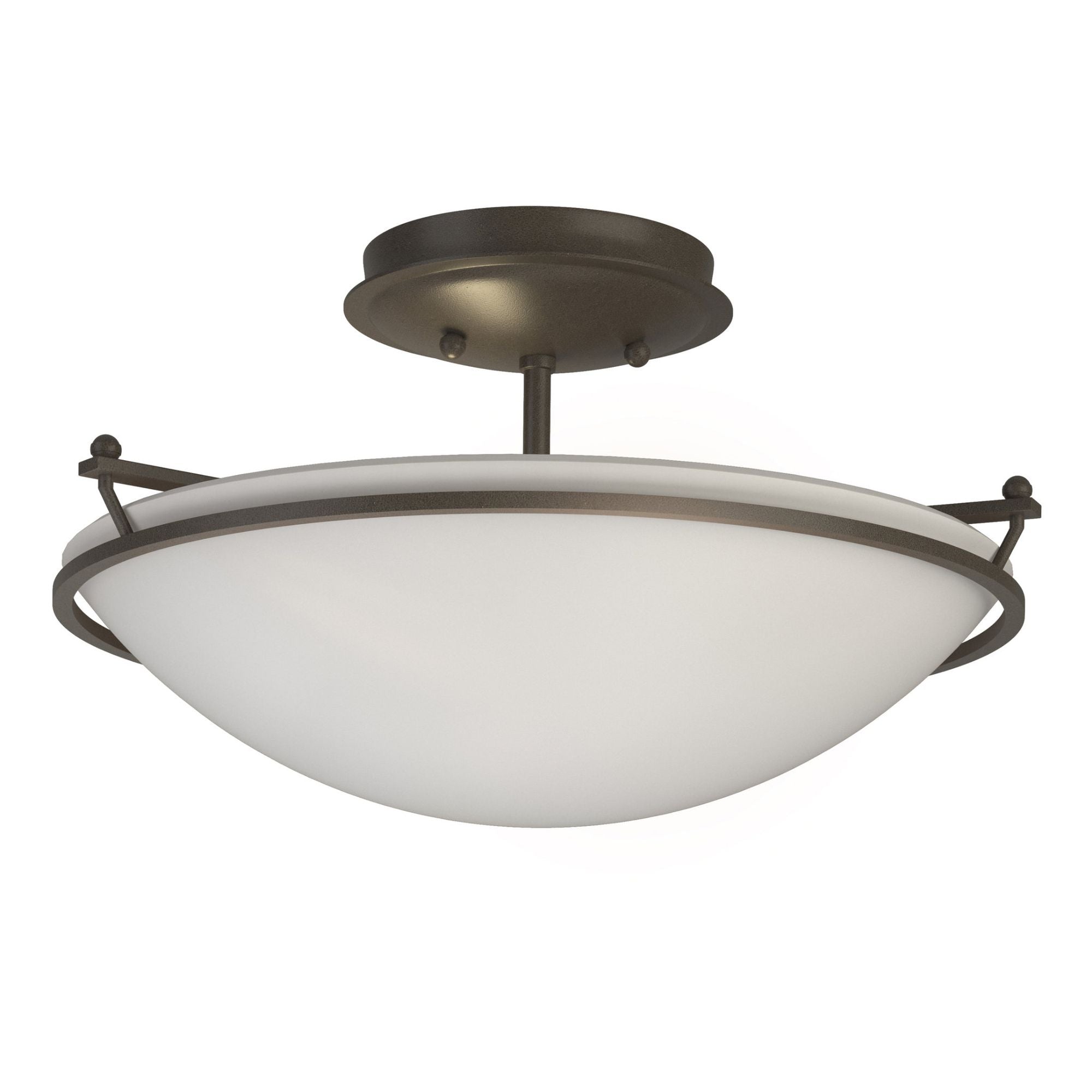 Plain Small Semi-Flush 2-Light Opal Glass (GG) in Dark Smoke