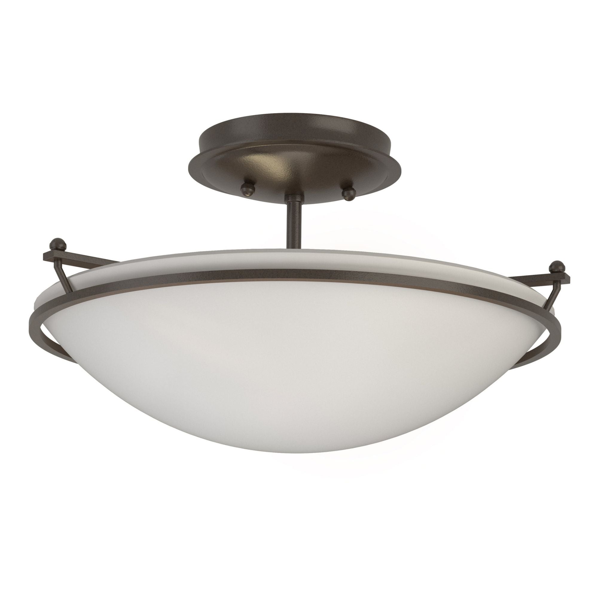 Plain Small Semi-Flush 2-Light Opal Glass (GG) in Oil Rubbed Bronze
