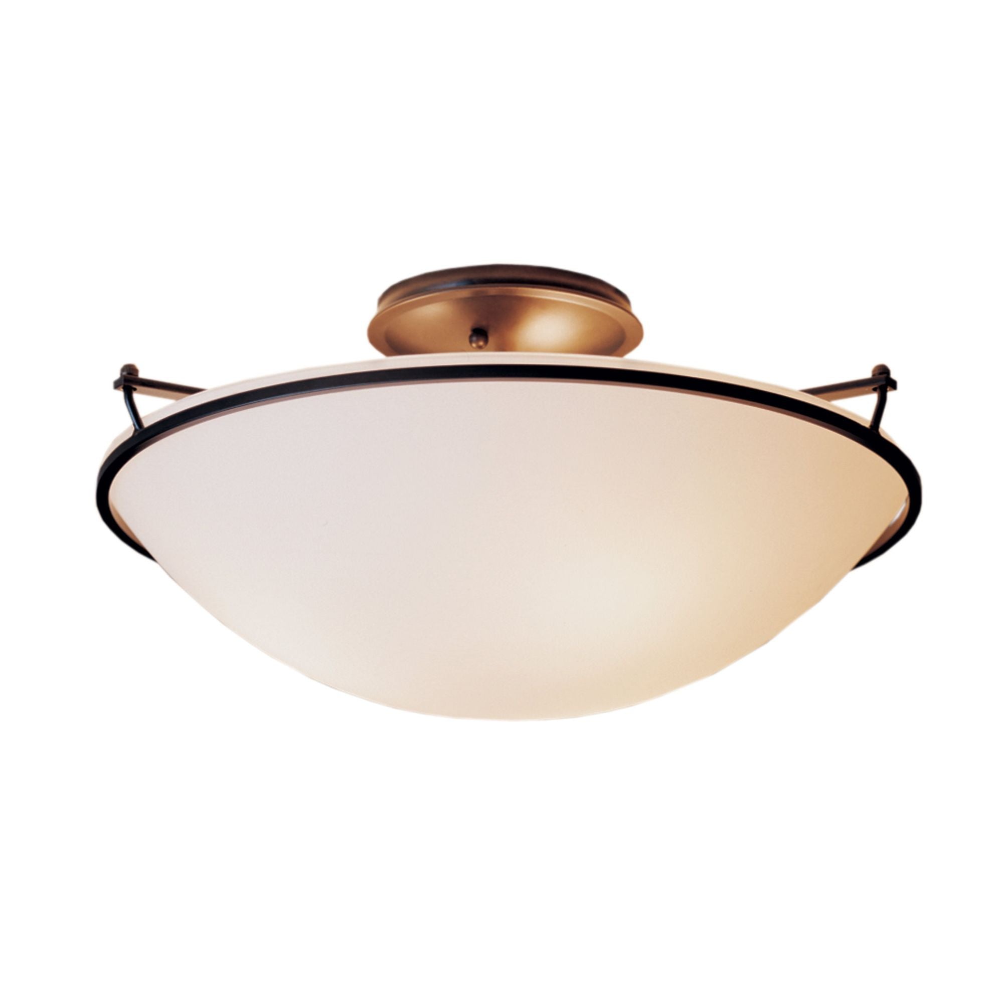 Plain Large Semi-Flush 3-Light Opal Glass (GG) in Dark Smoke