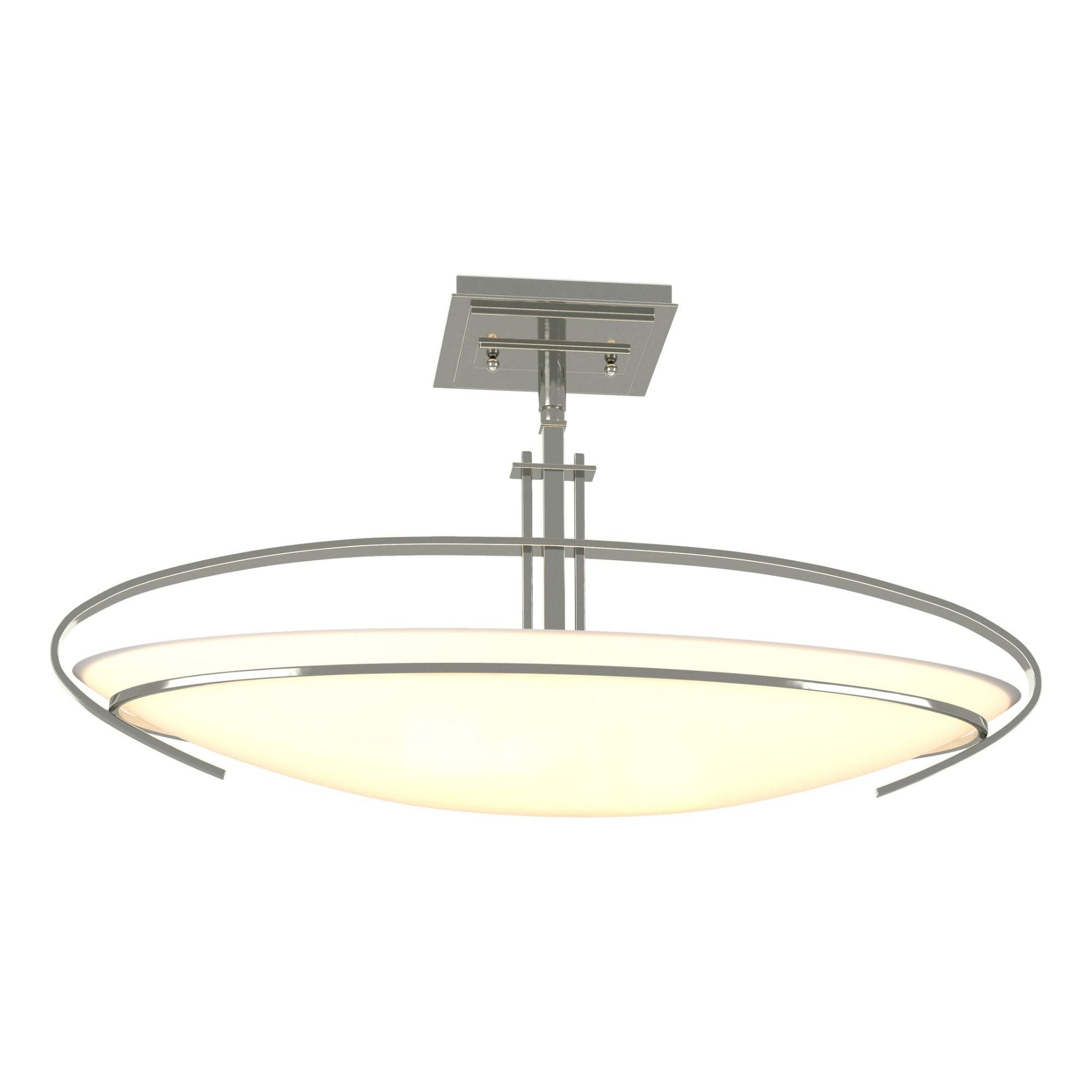 Mackintosh Semi-Flush 2-Light Opal Glass (GG) in Sterling