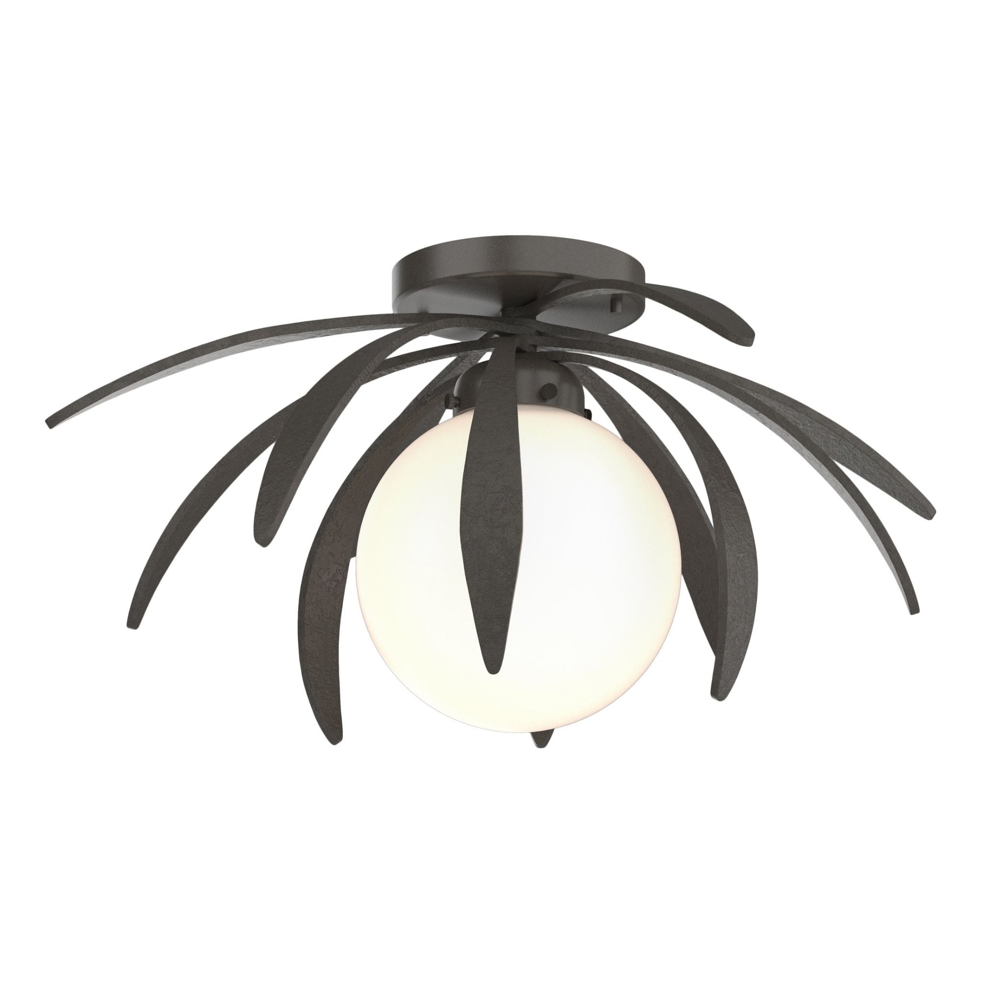 Dahlia Opal Glass Semi-Flush 1-Light Opal Glass (GG) in Dark Smoke