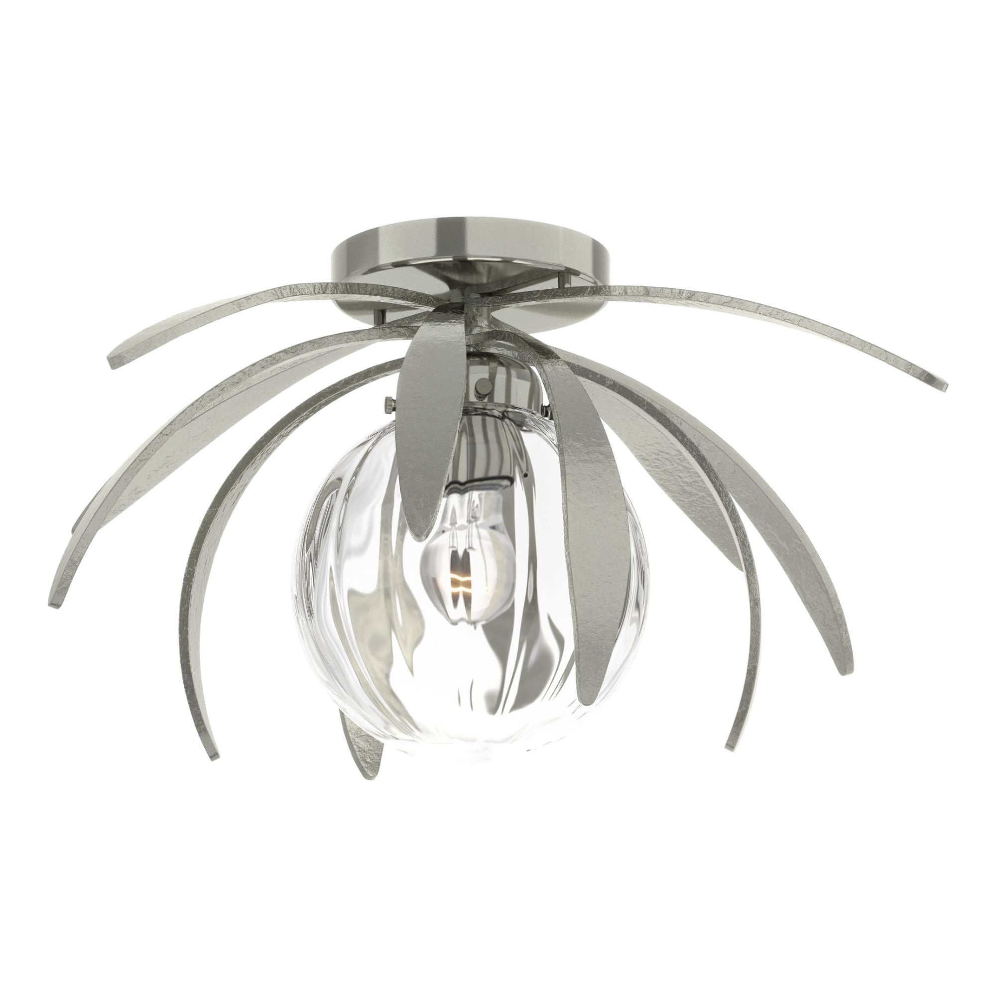 Dahlia Water Glass Semi-Flush 1-Light Water Glass (LL) in Sterling