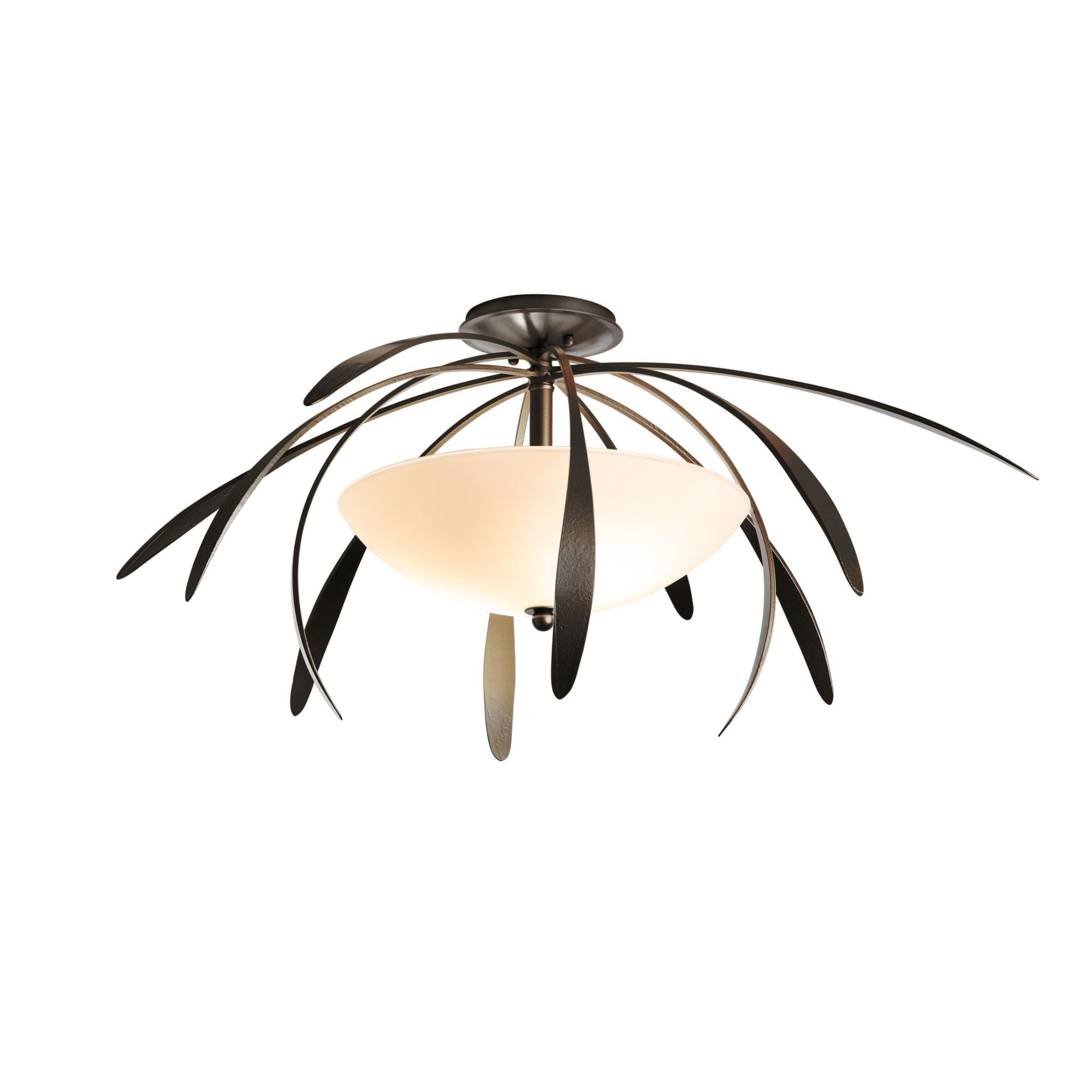 Dahlia Medium Semi-Flush 2-Light Opal Glass (GG) in Oil Rubbed Bronze